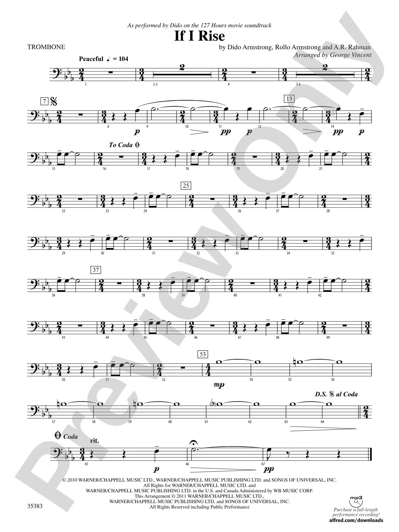 If I Rise: 1st Trombone