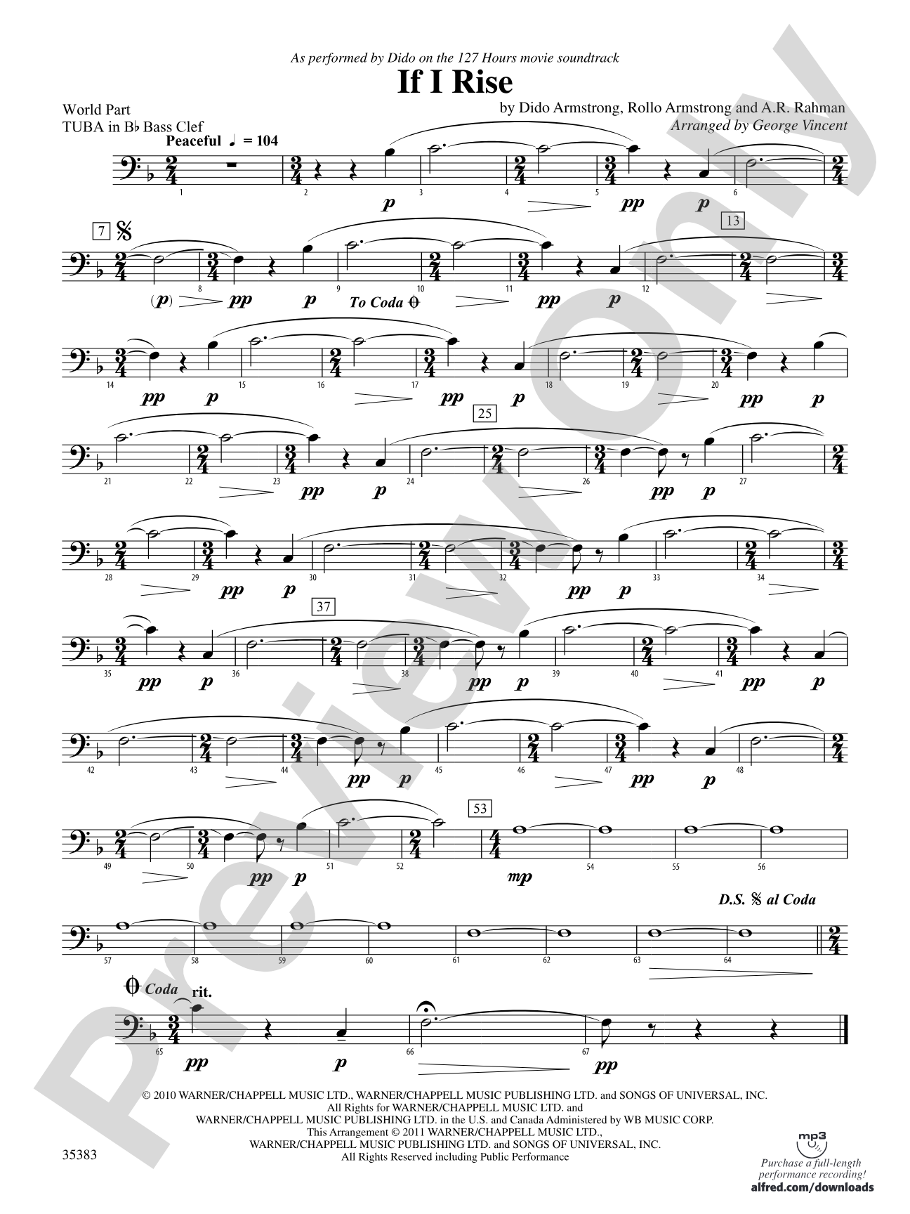 If I Rise: (wp) B-flat Tuba B.C.