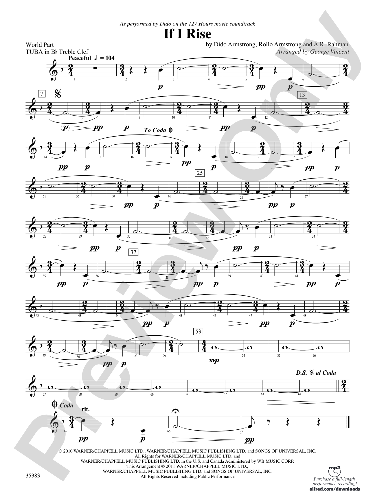 If I Rise: (wp) B-flat Tuba T.C.