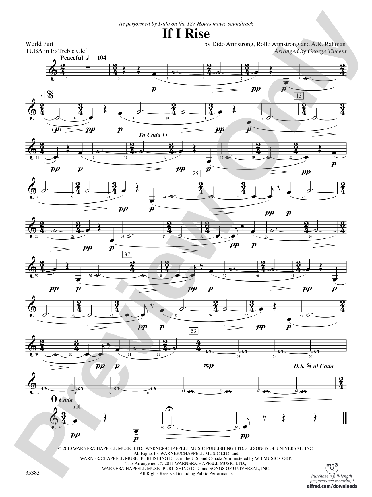If I Rise: (wp) E-flat Tuba T.C.