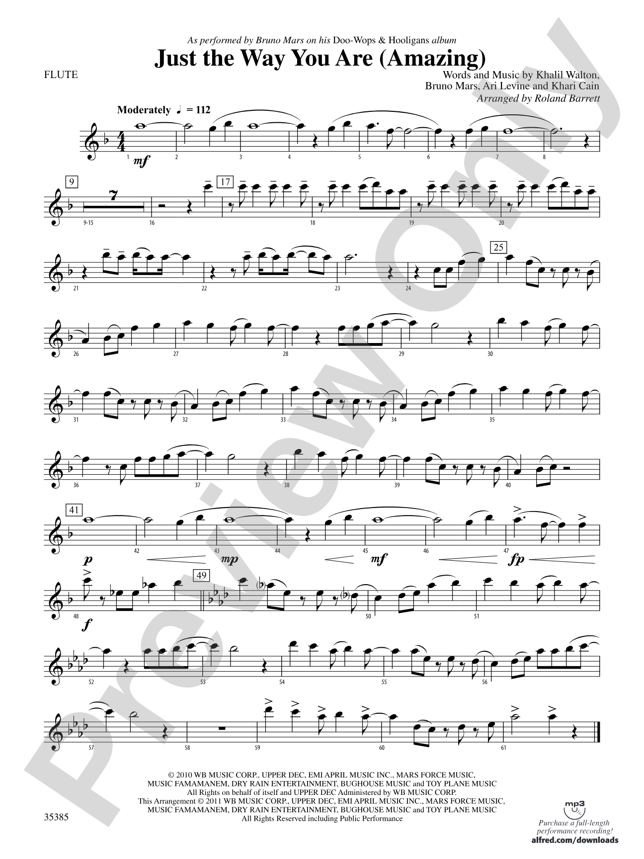 Just the Way You Are (Amazing): Flute