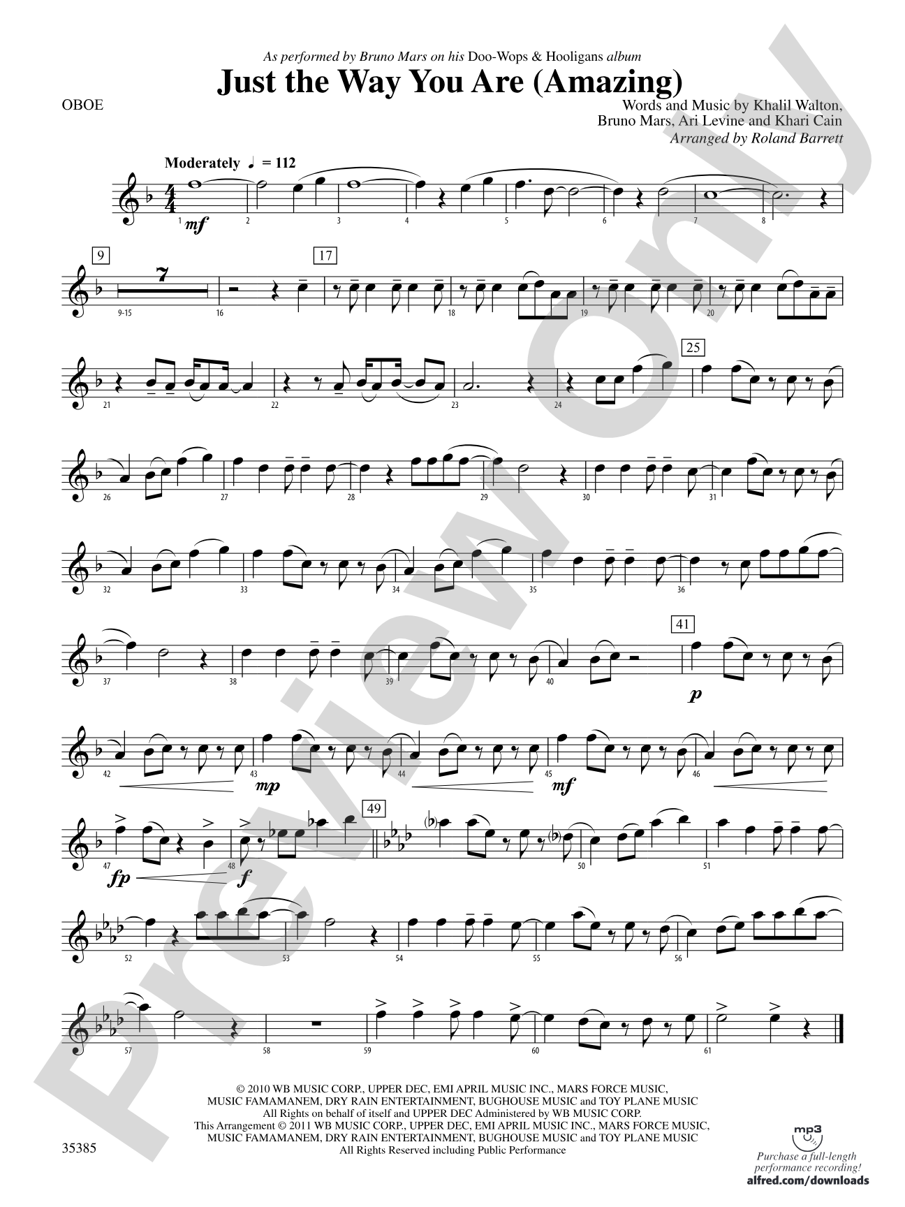 Just the Way You Are (Amazing): Oboe