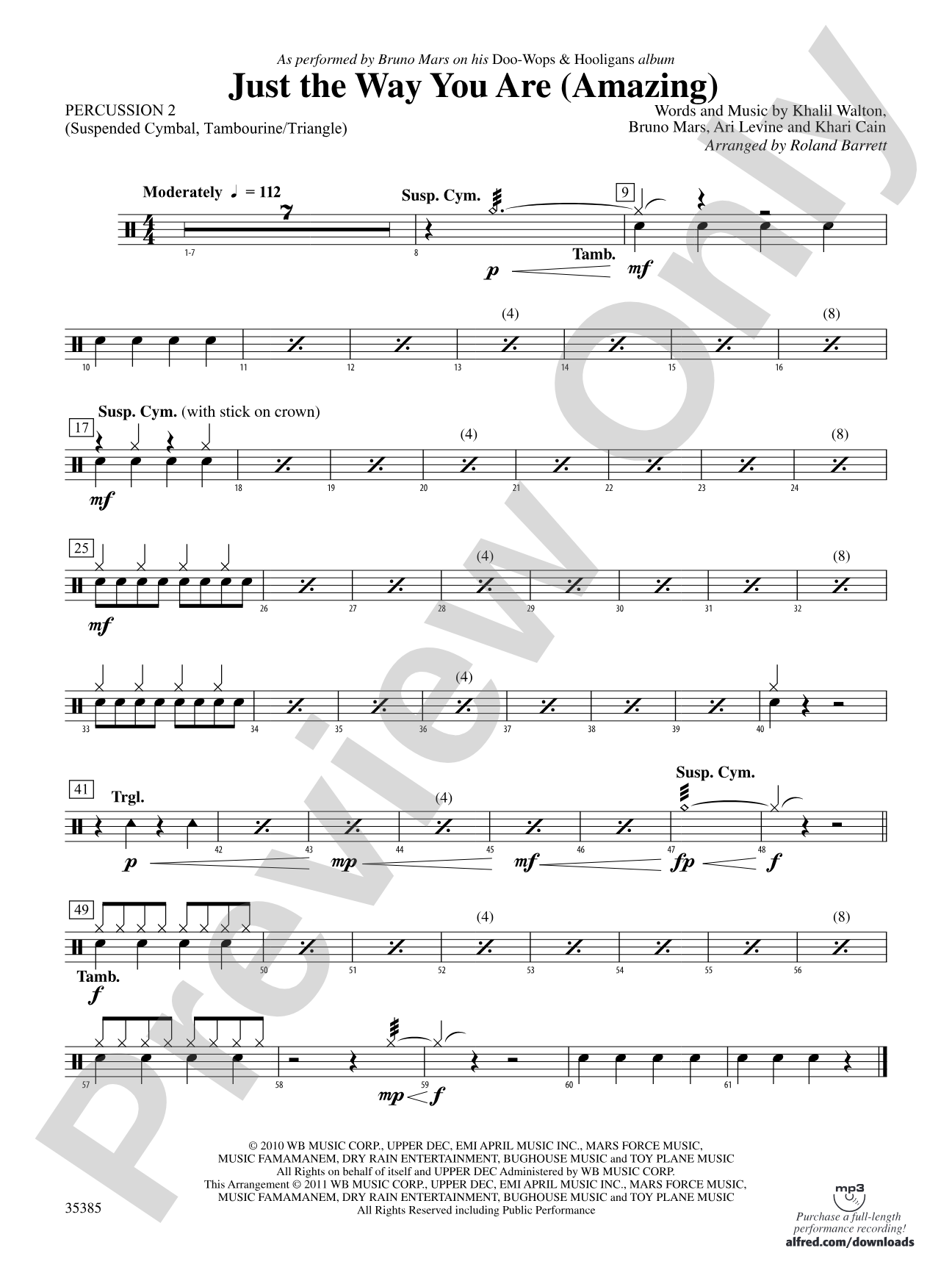 Just the Way You Are (Amazing): 2nd Percussion
