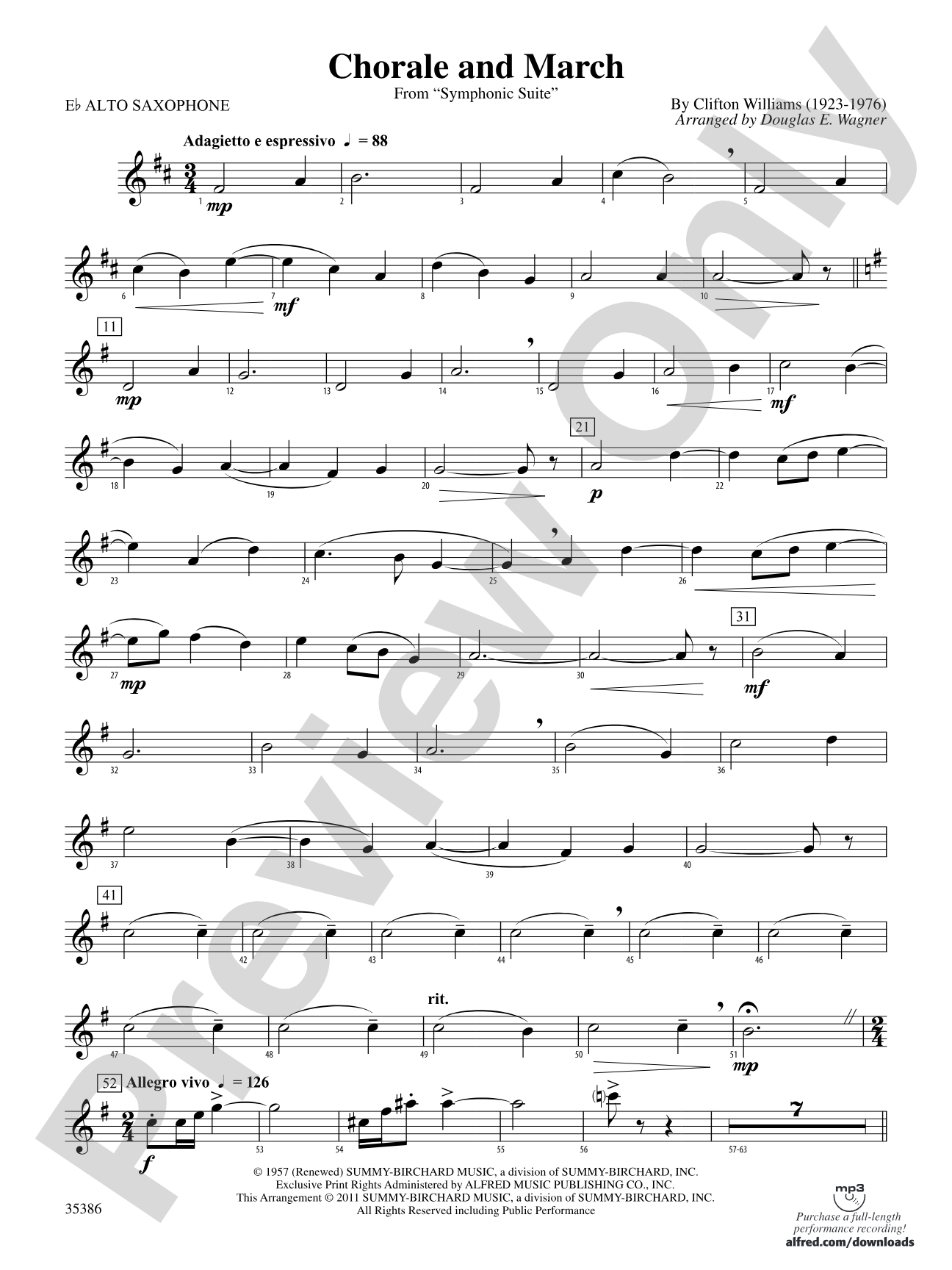 Chorale and March: E-flat Alto Saxophone