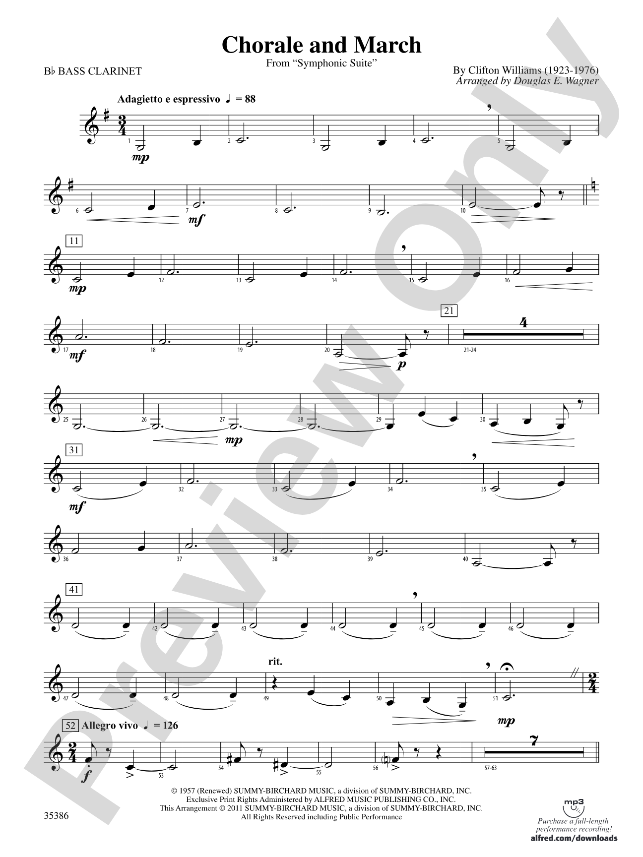 Chorale and March: B-flat Bass Clarinet