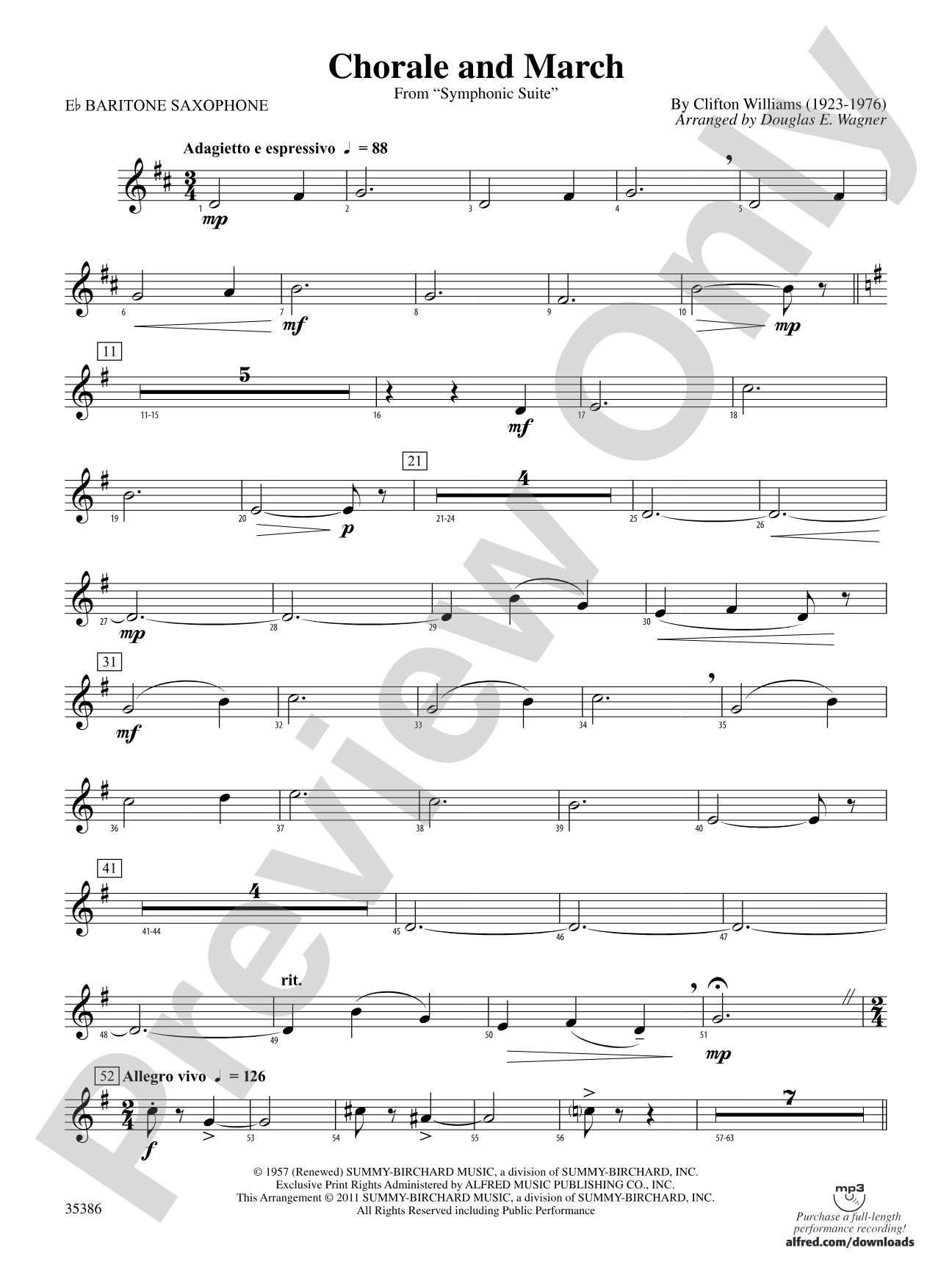 Chorale and March: E-flat Baritone Saxophone