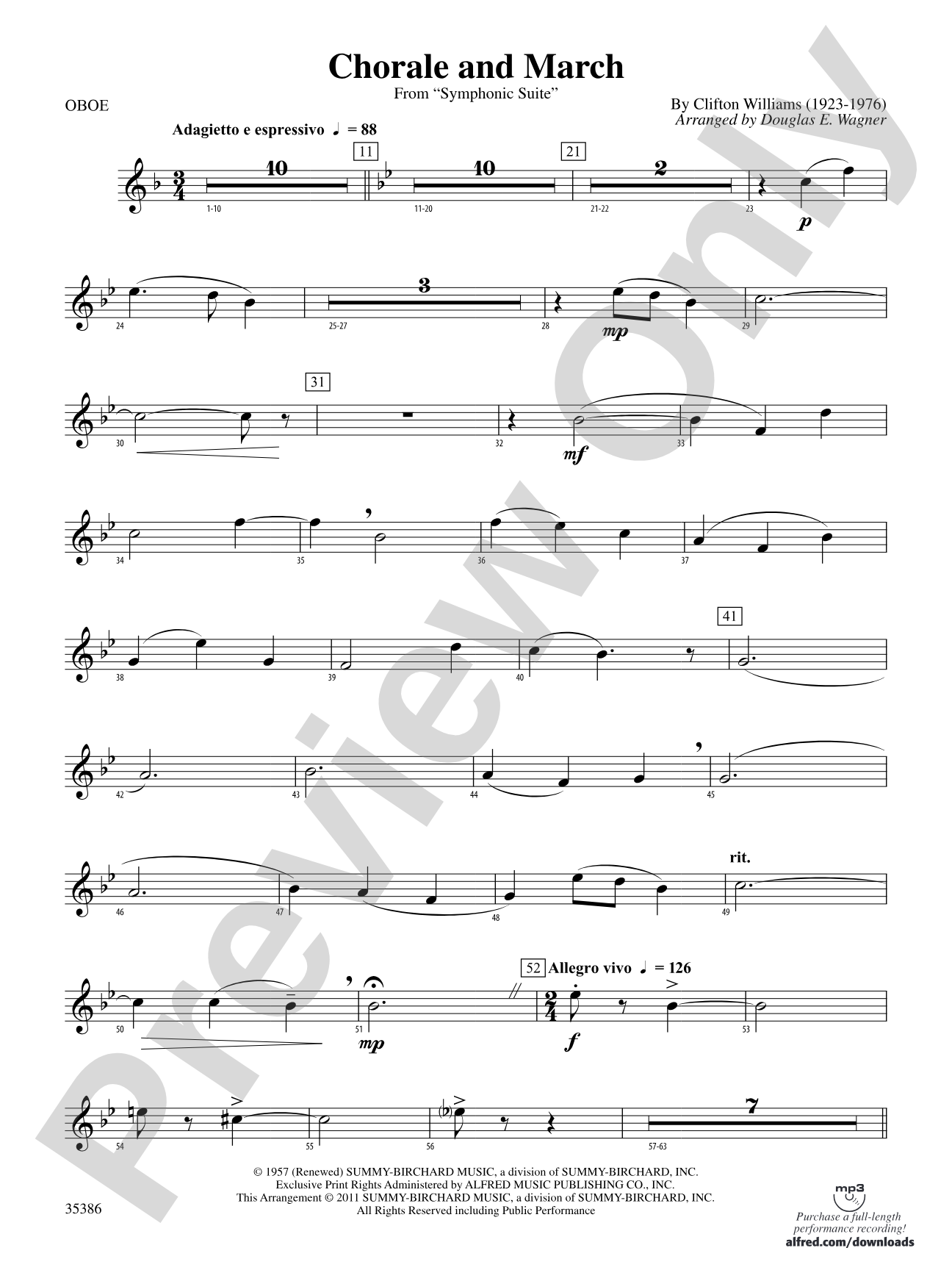 Chorale and March: Oboe