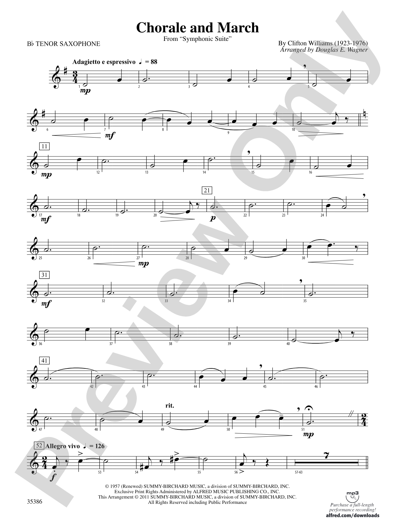 Chorale and March: B-flat Tenor Saxophone