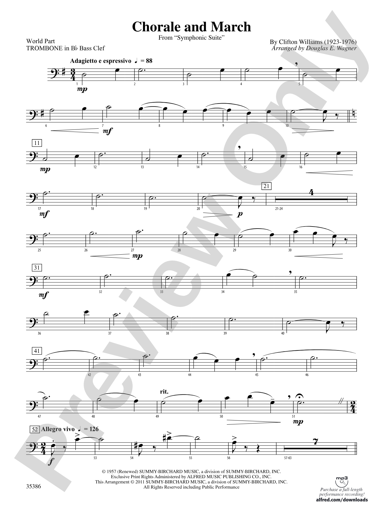 Chorale and March: (wp) 1st B-flat Trombone B.C.