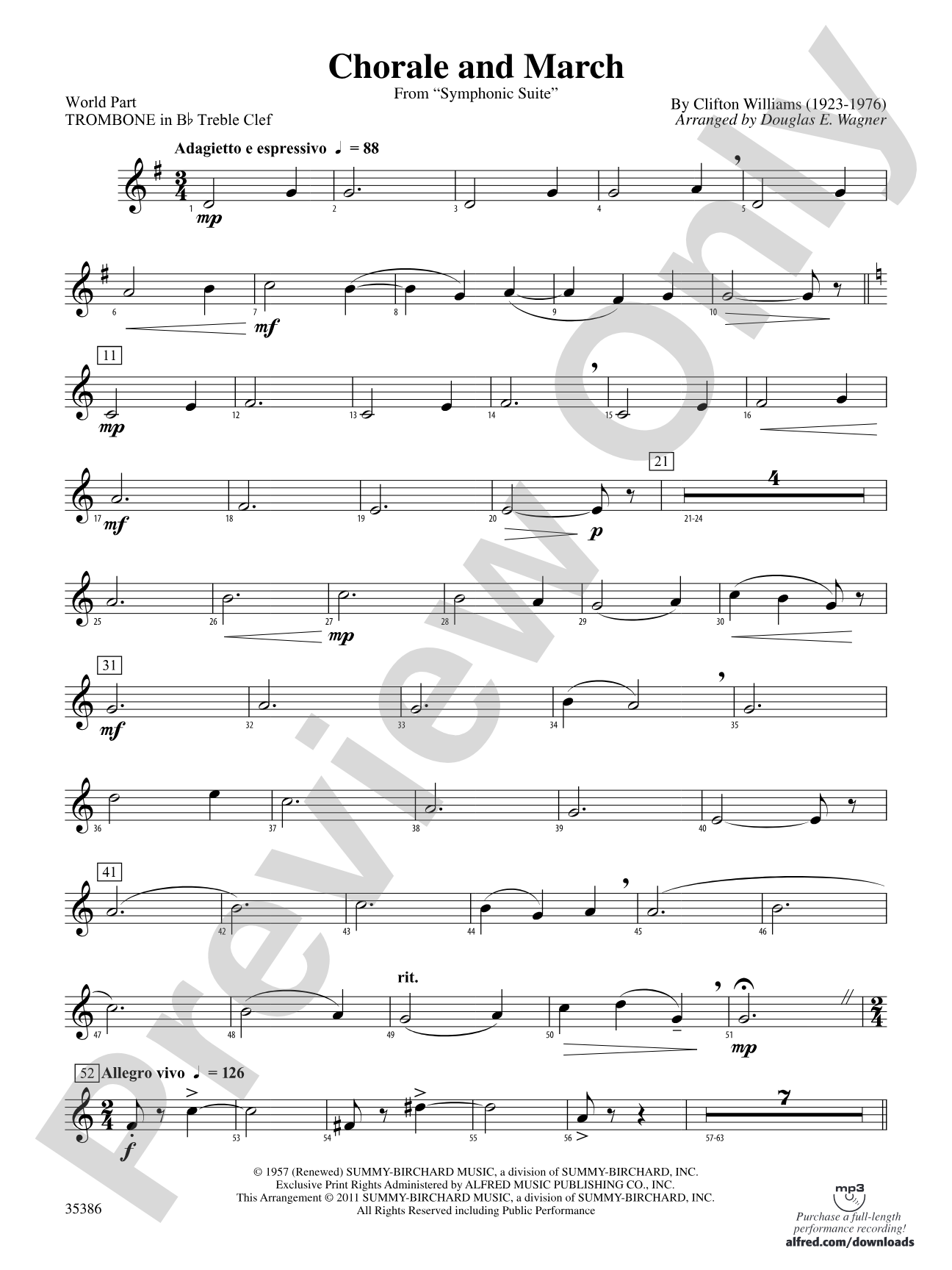 Chorale and March: (wp) 1st B-flat Trombone T.C.