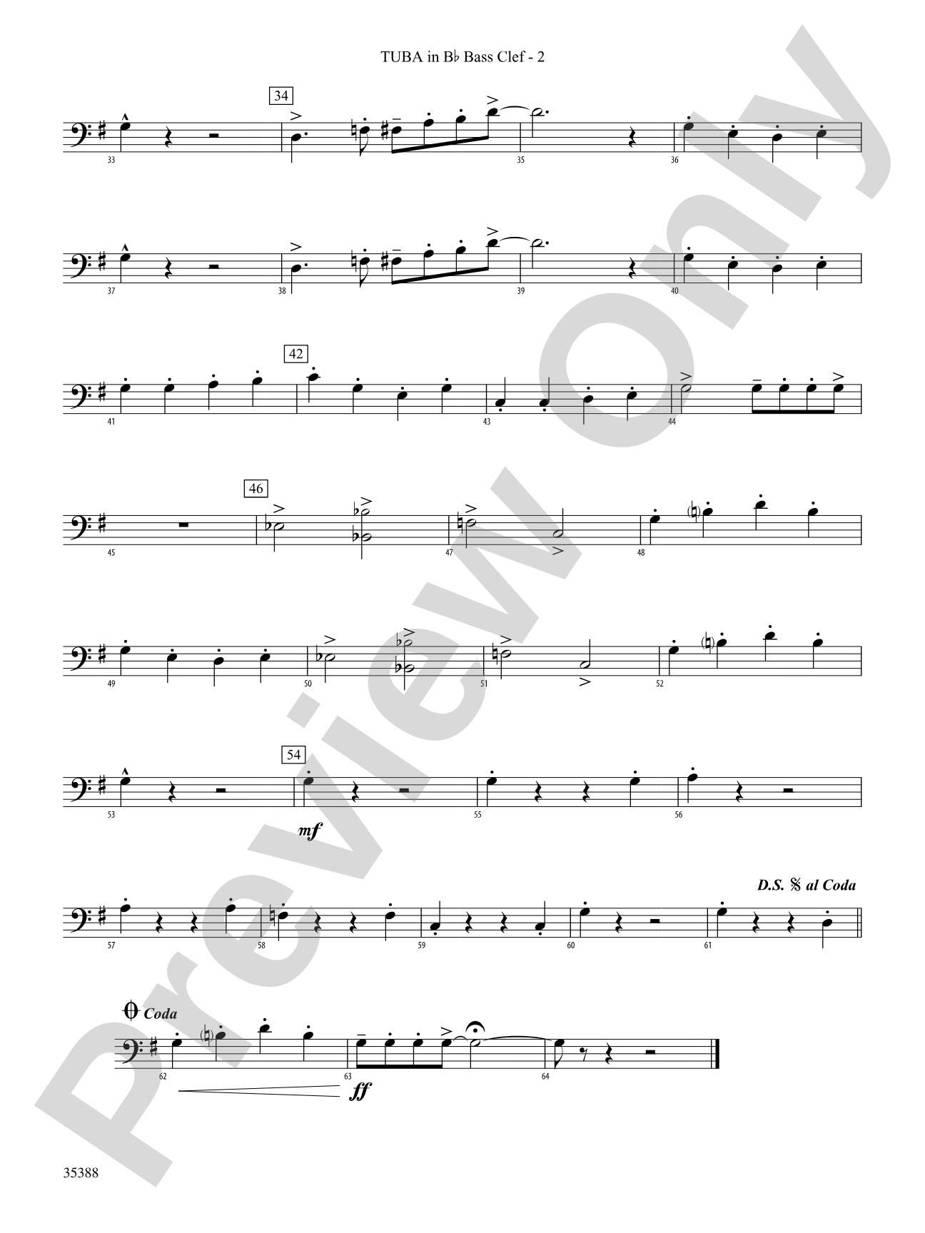 The Time Warp (from The Rocky Horror Picture Show): (wp) B-flat Tuba B.C.
