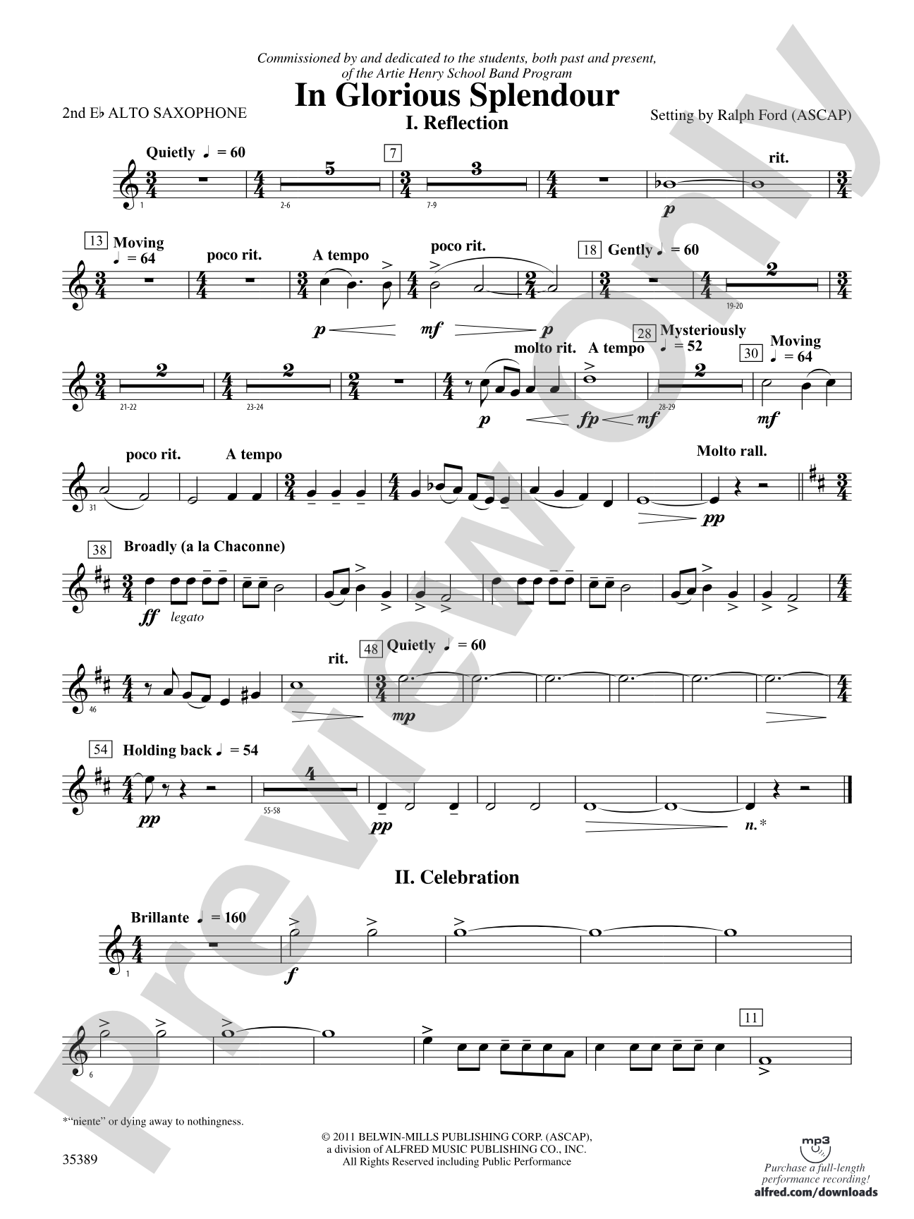 In Glorious Splendour: 2nd E-flat Alto Saxophone