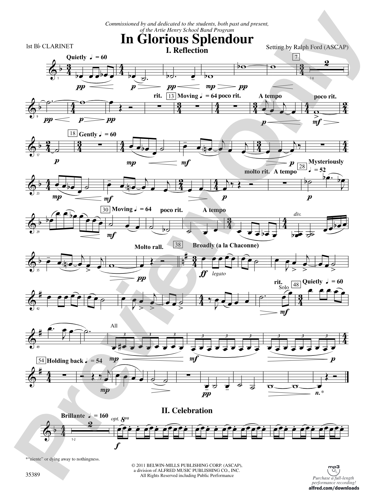 In Glorious Splendour: 1st B-flat Clarinet