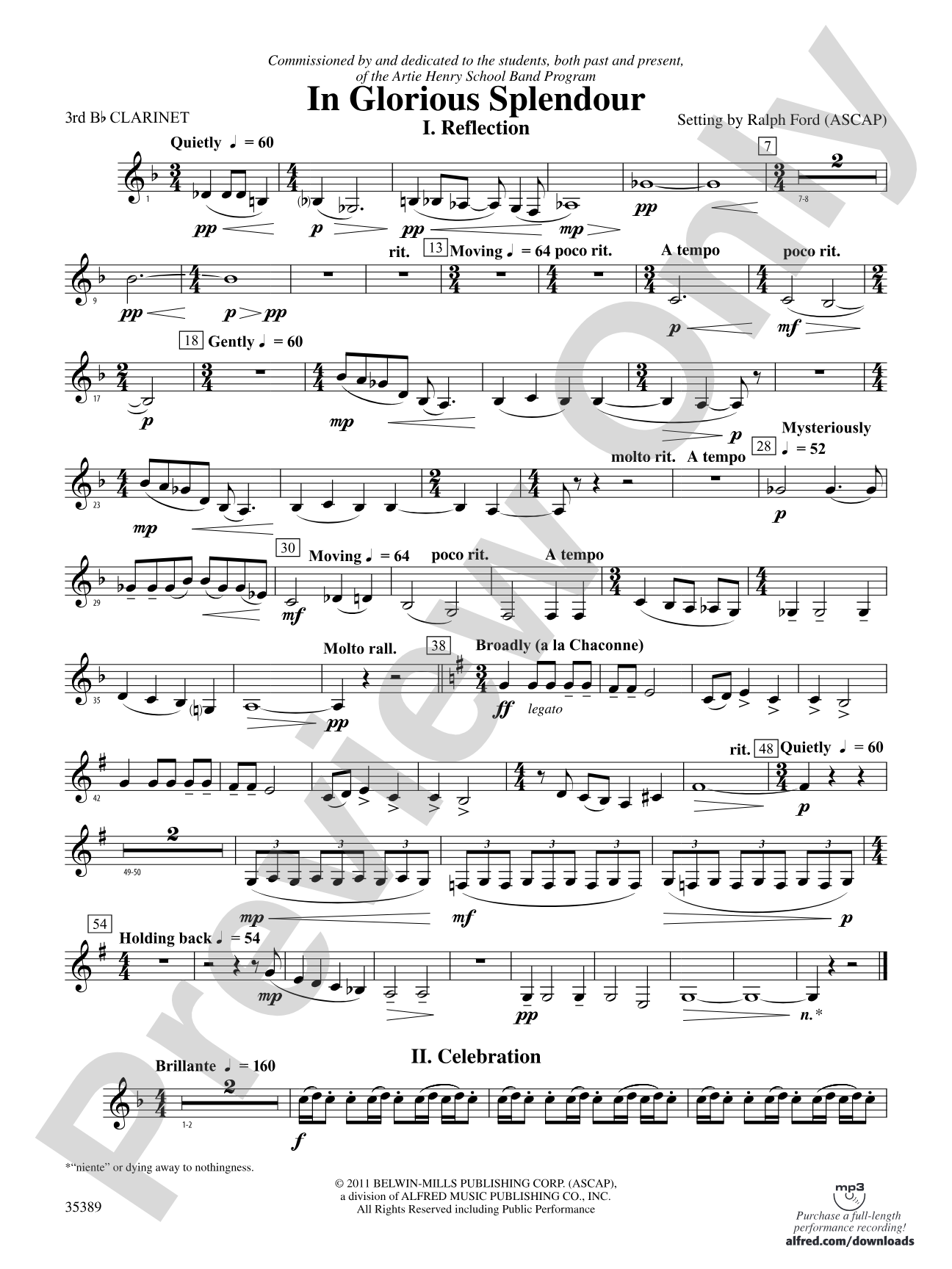 In Glorious Splendour: 3rd B-flat Clarinet