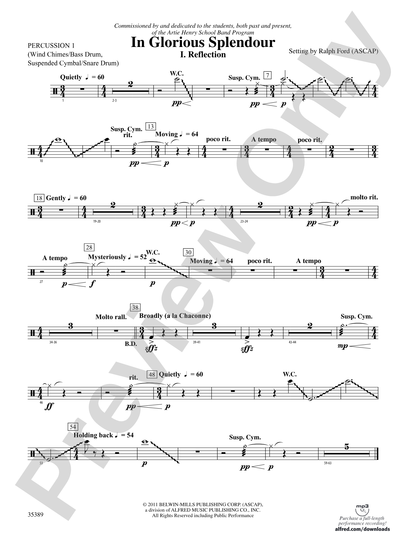 In Glorious Splendour: 1st Percussion