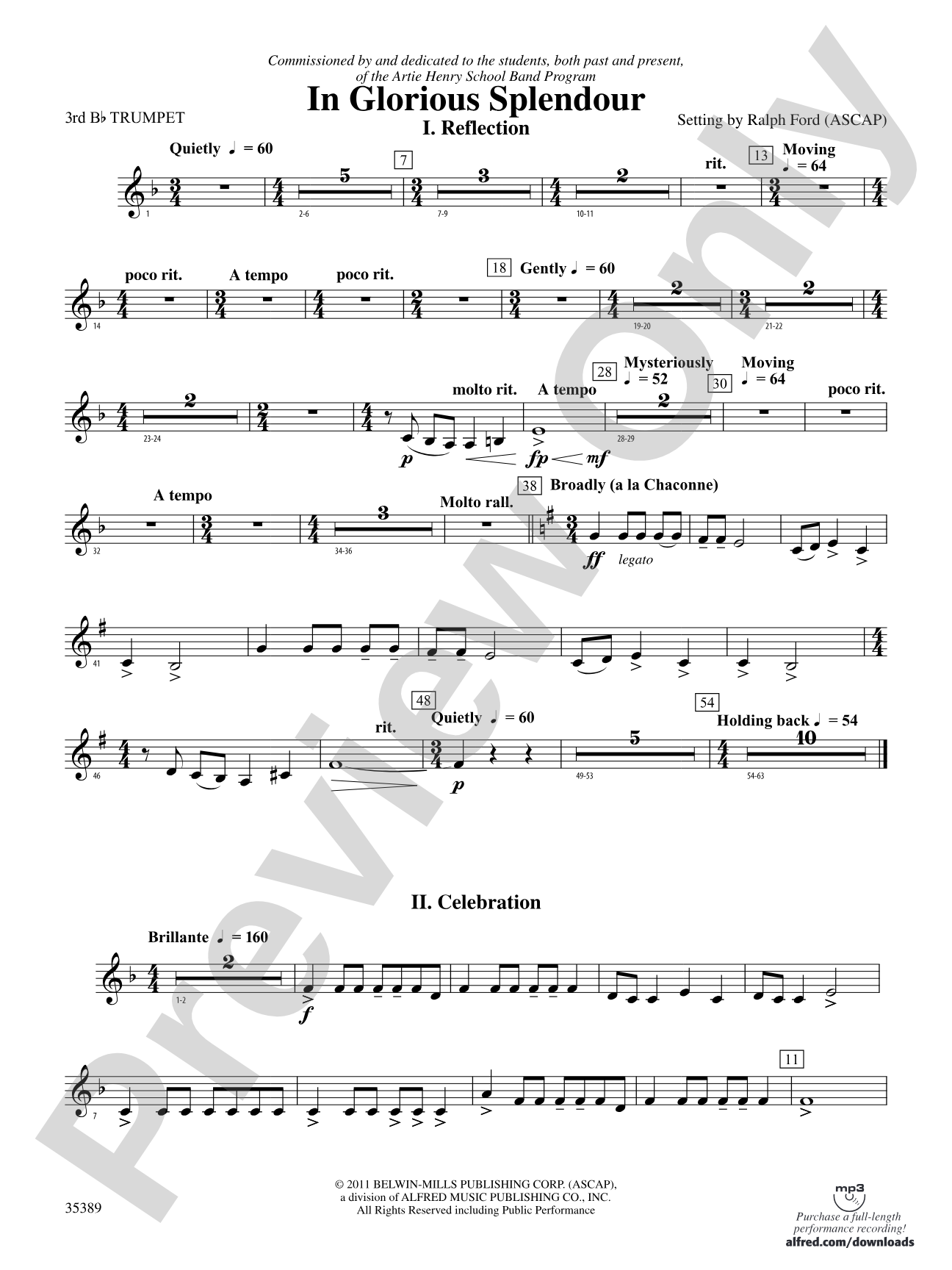 In Glorious Splendour: 3rd B-flat Trumpet