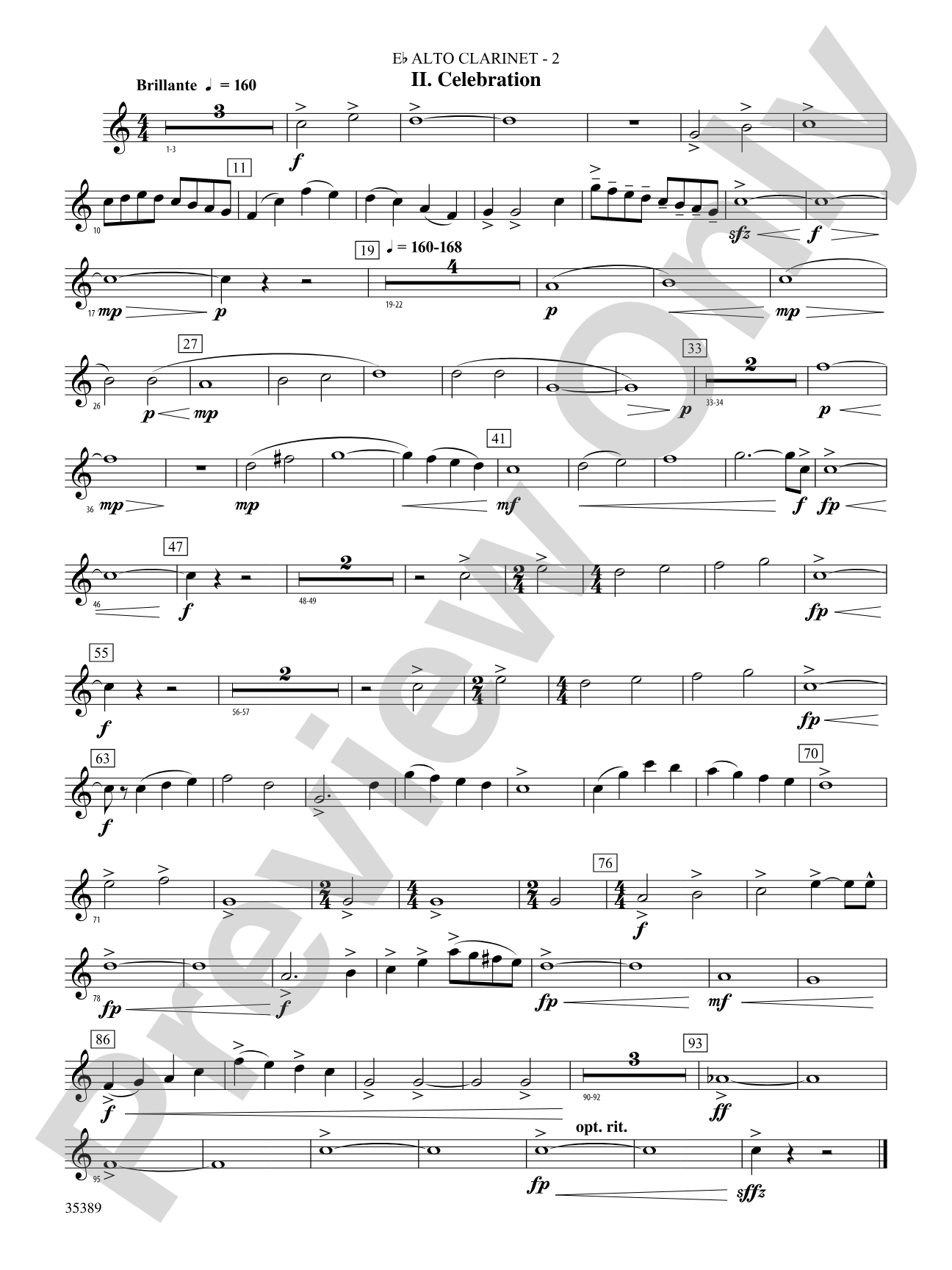 In Glorious Splendour: (wp) E-flat Alto Clarinet