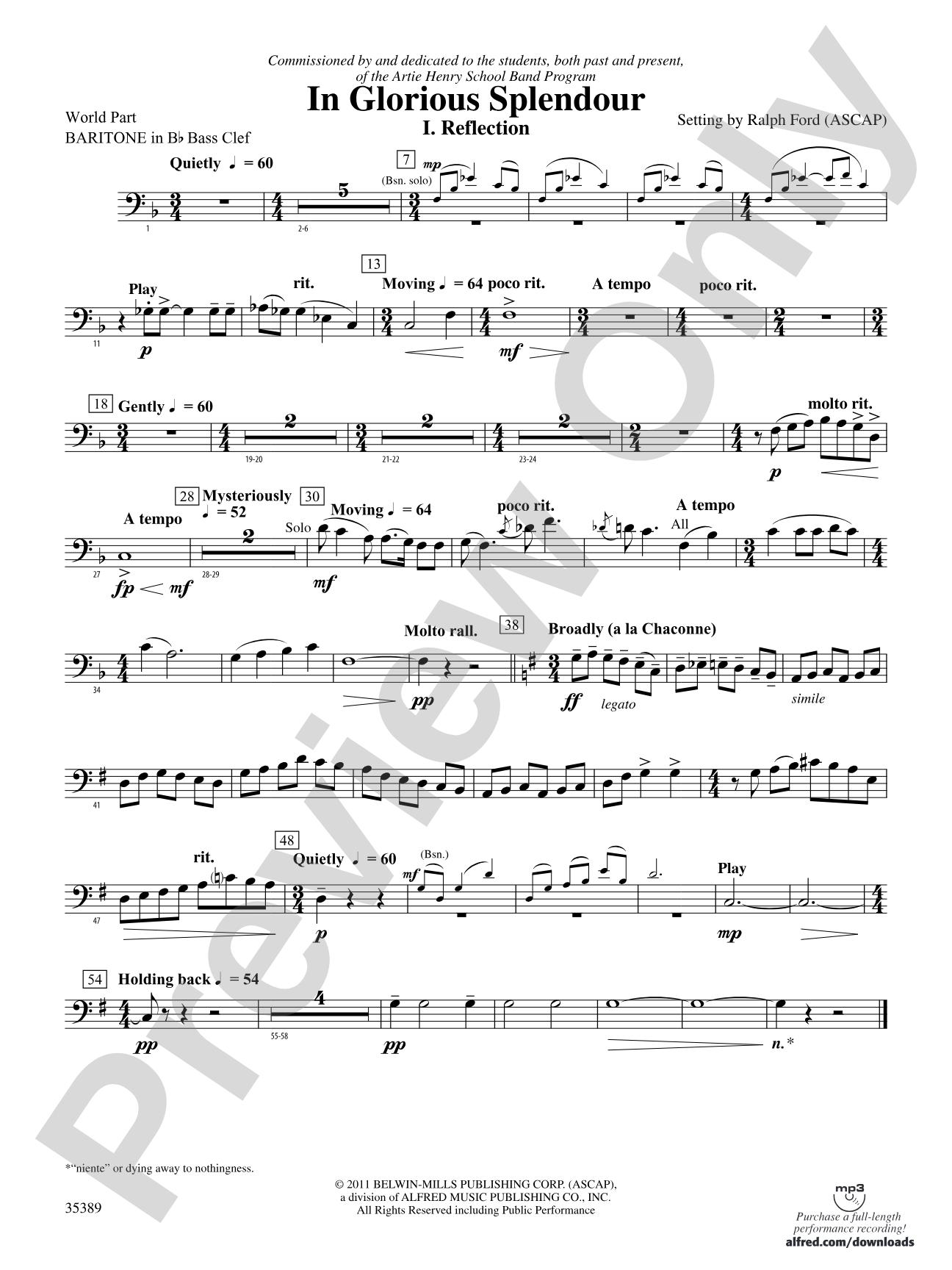 In Glorious Splendour: (wp) B-flat Baritone B.C.