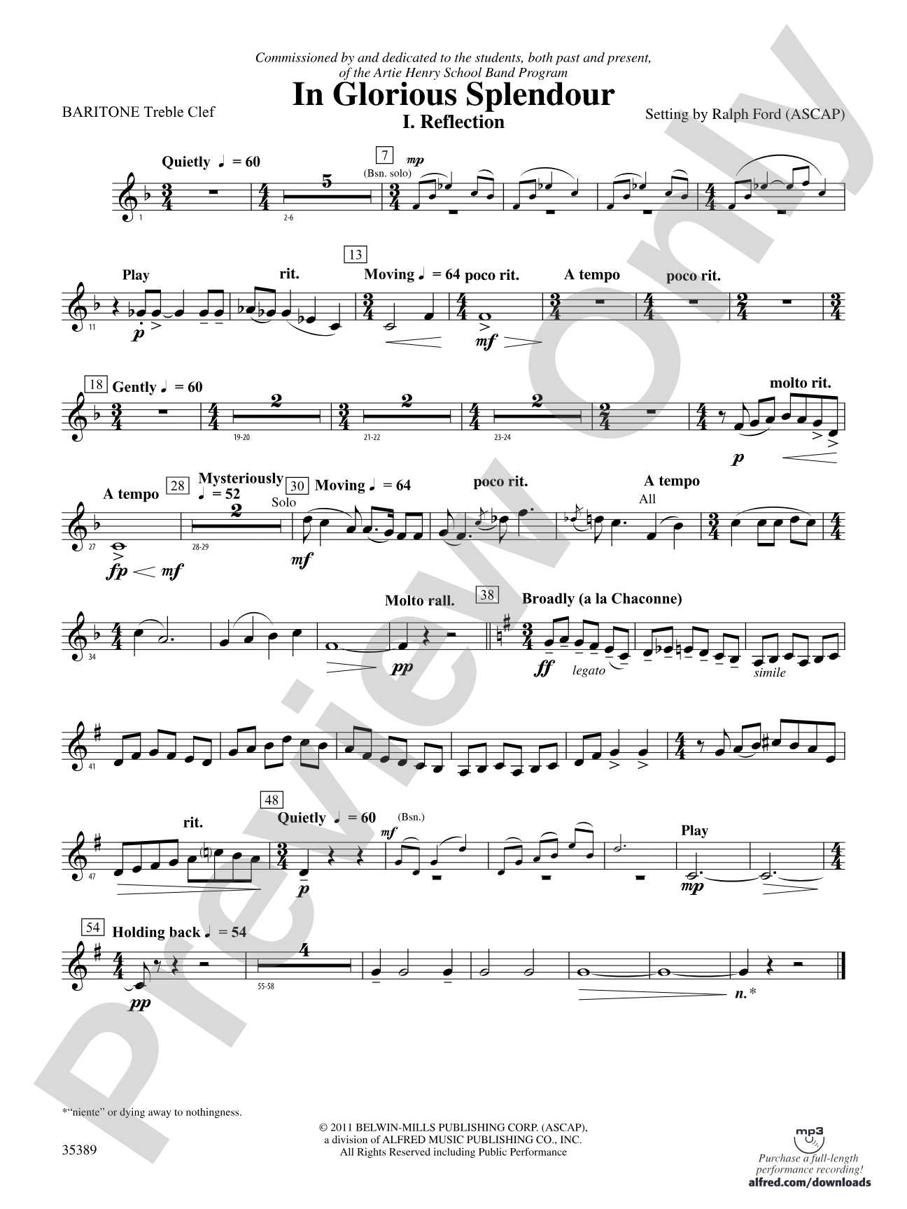 In Glorious Splendour: (wp) Baritone T.C.