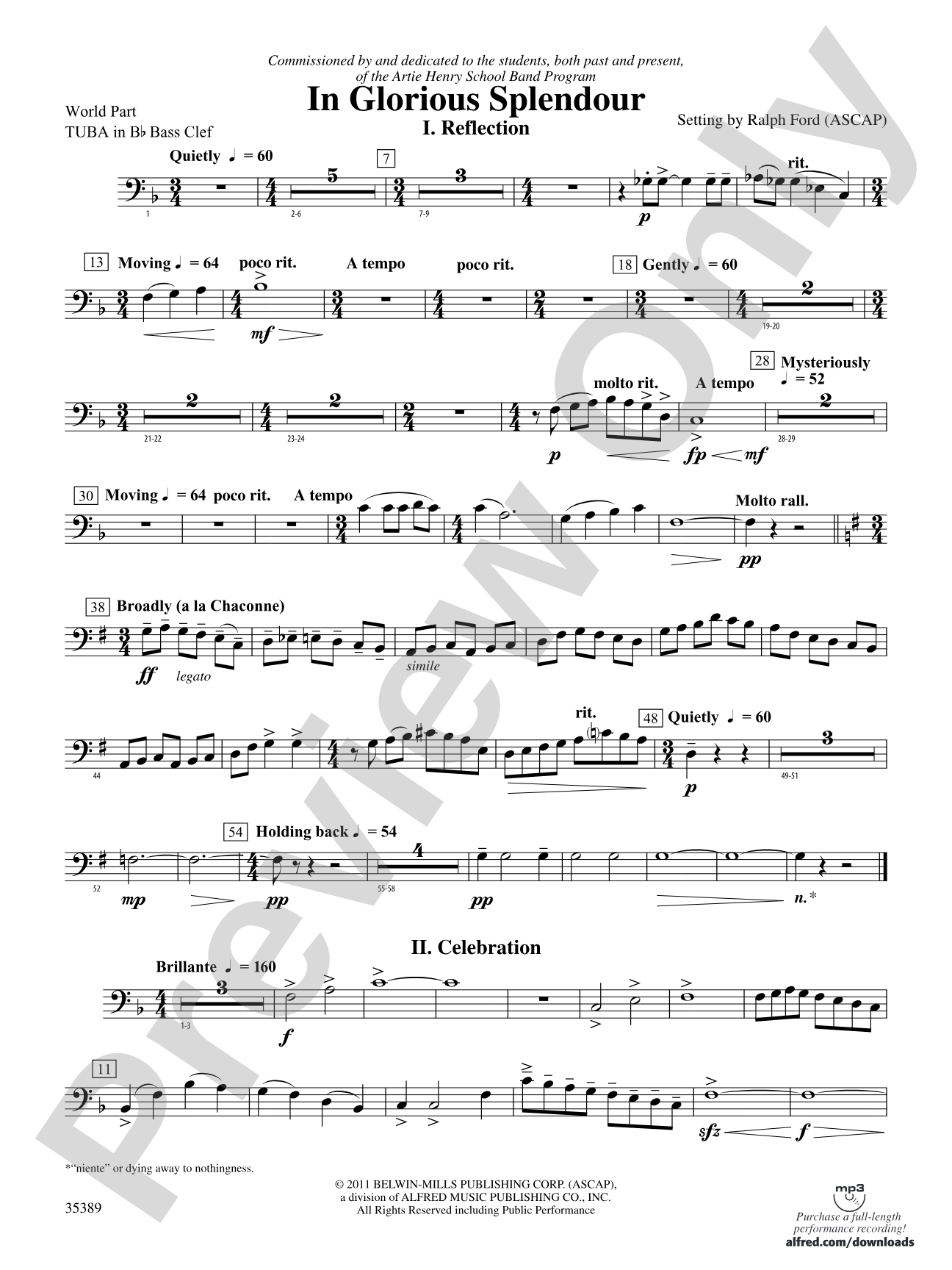 In Glorious Splendour: (wp) B-flat Tuba B.C.