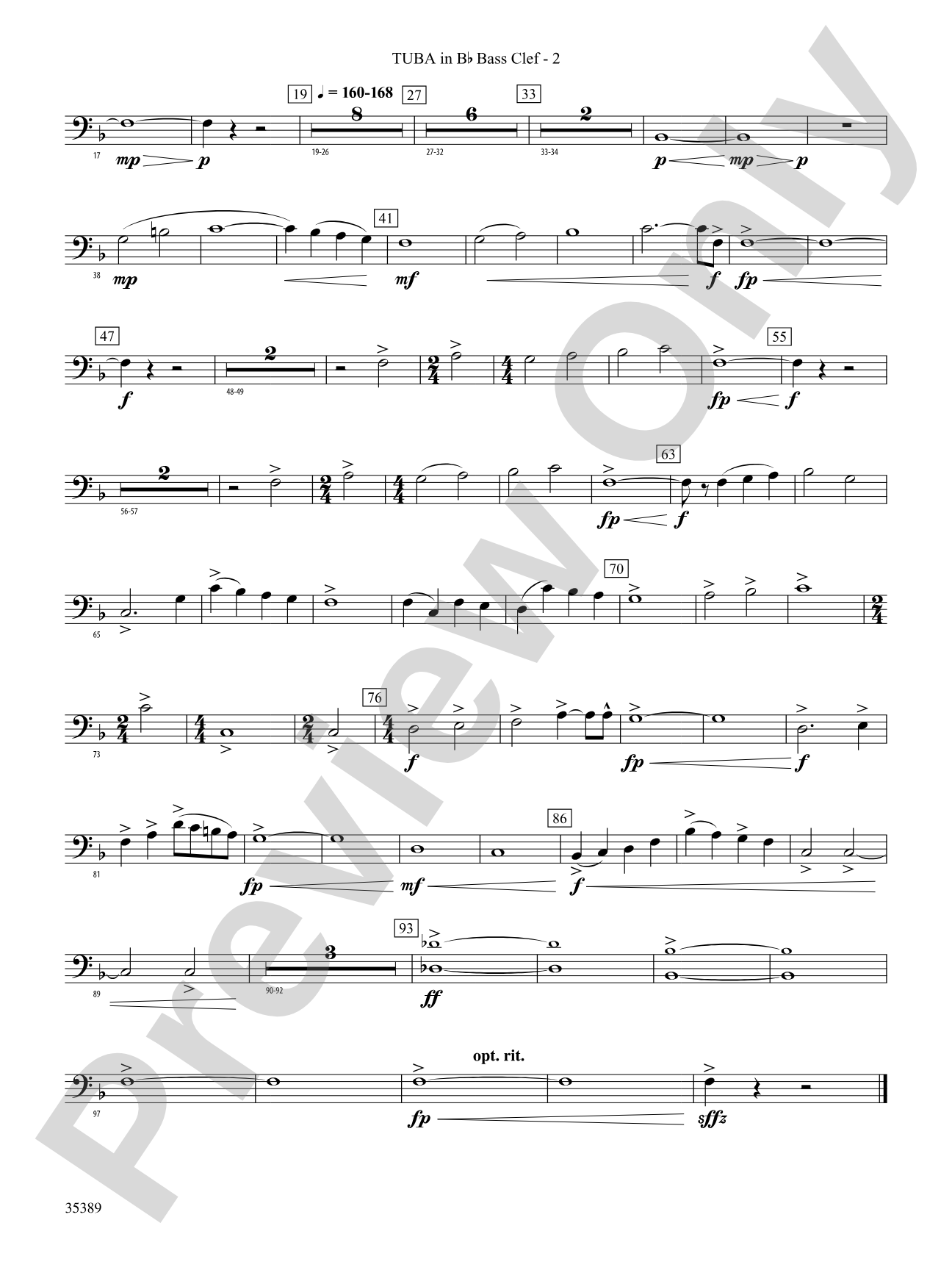 In Glorious Splendour: (wp) B-flat Tuba B.C.