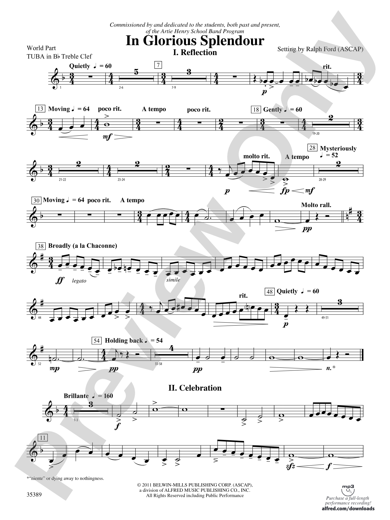 In Glorious Splendour: (wp) B-flat Tuba T.C.
