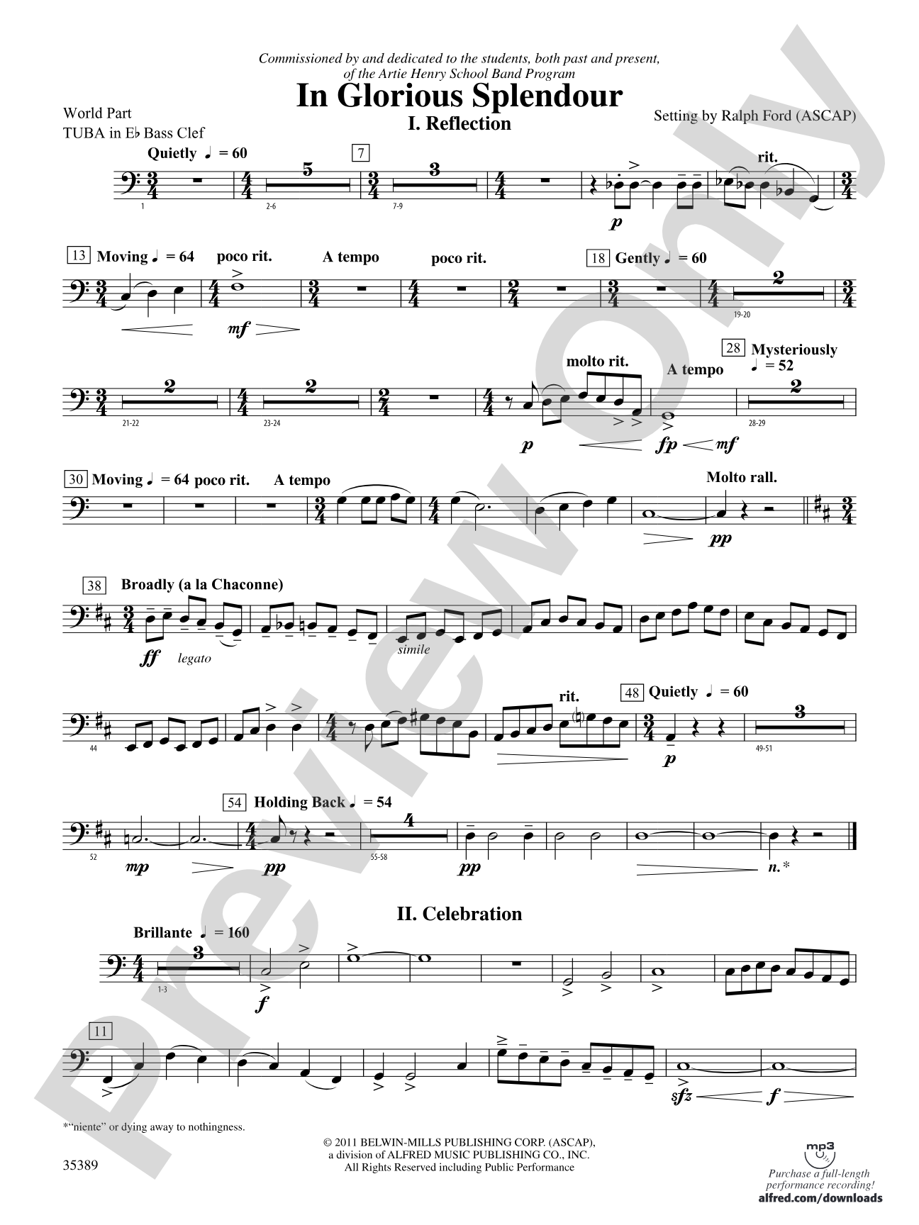 In Glorious Splendour: (wp) E-flat Tuba B.C.