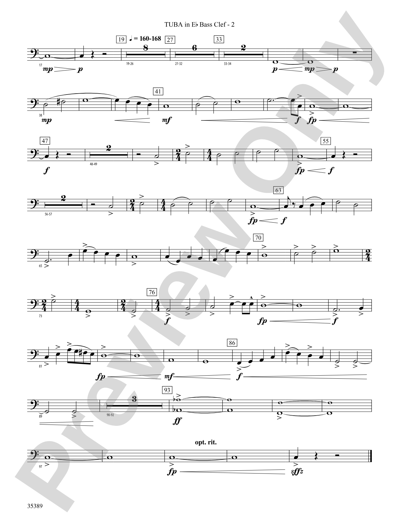 In Glorious Splendour: (wp) E-flat Tuba B.C.