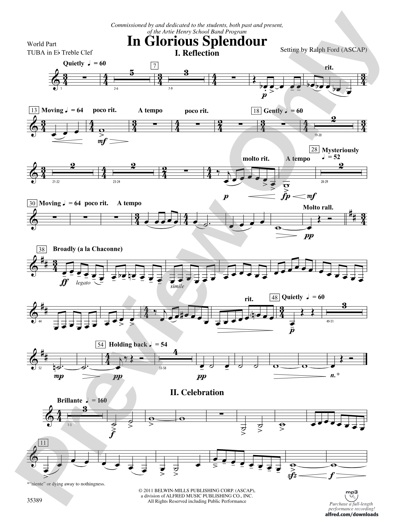 In Glorious Splendour: (wp) E-flat Tuba T.C.
