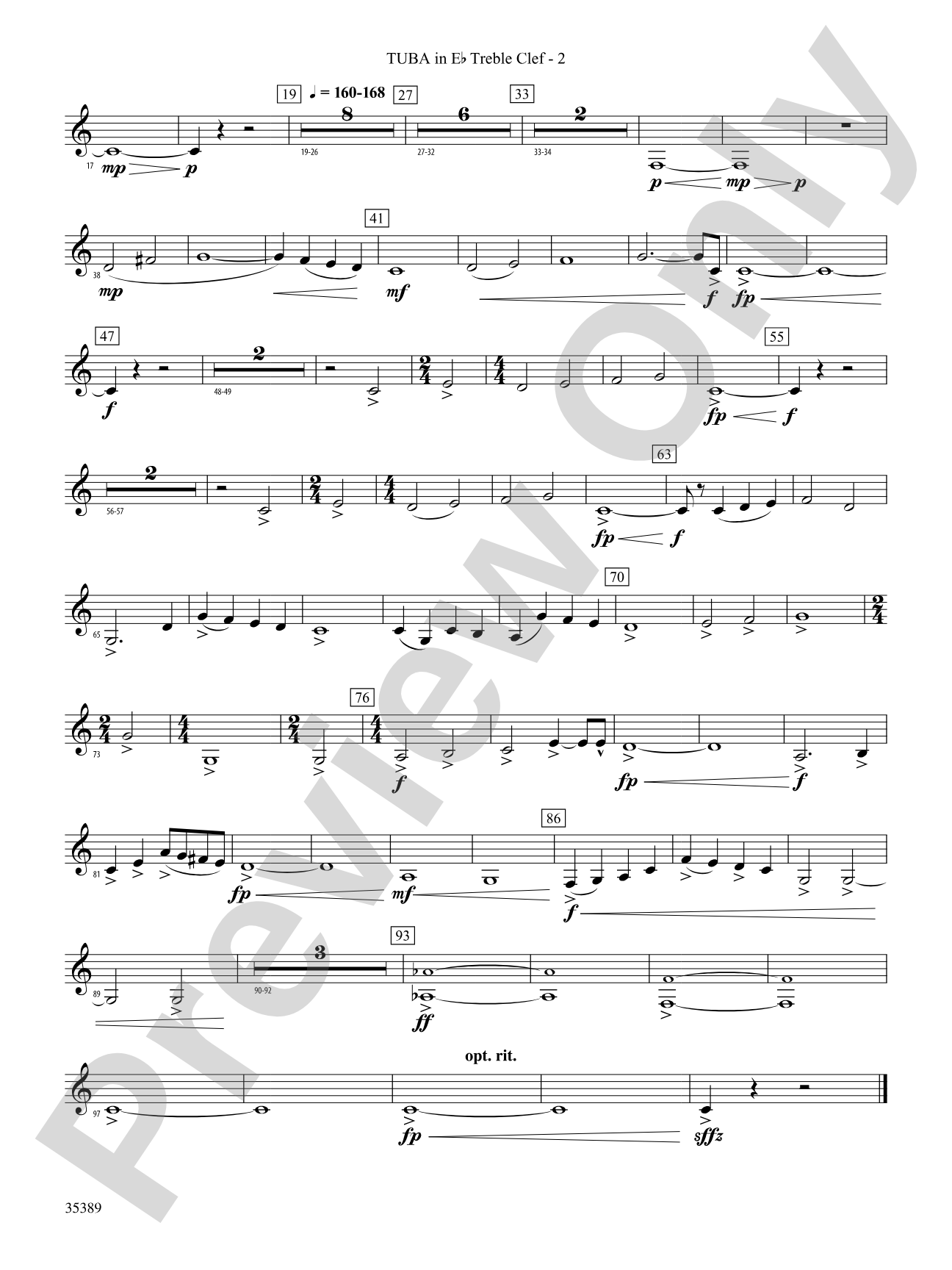 In Glorious Splendour: (wp) E-flat Tuba T.C.