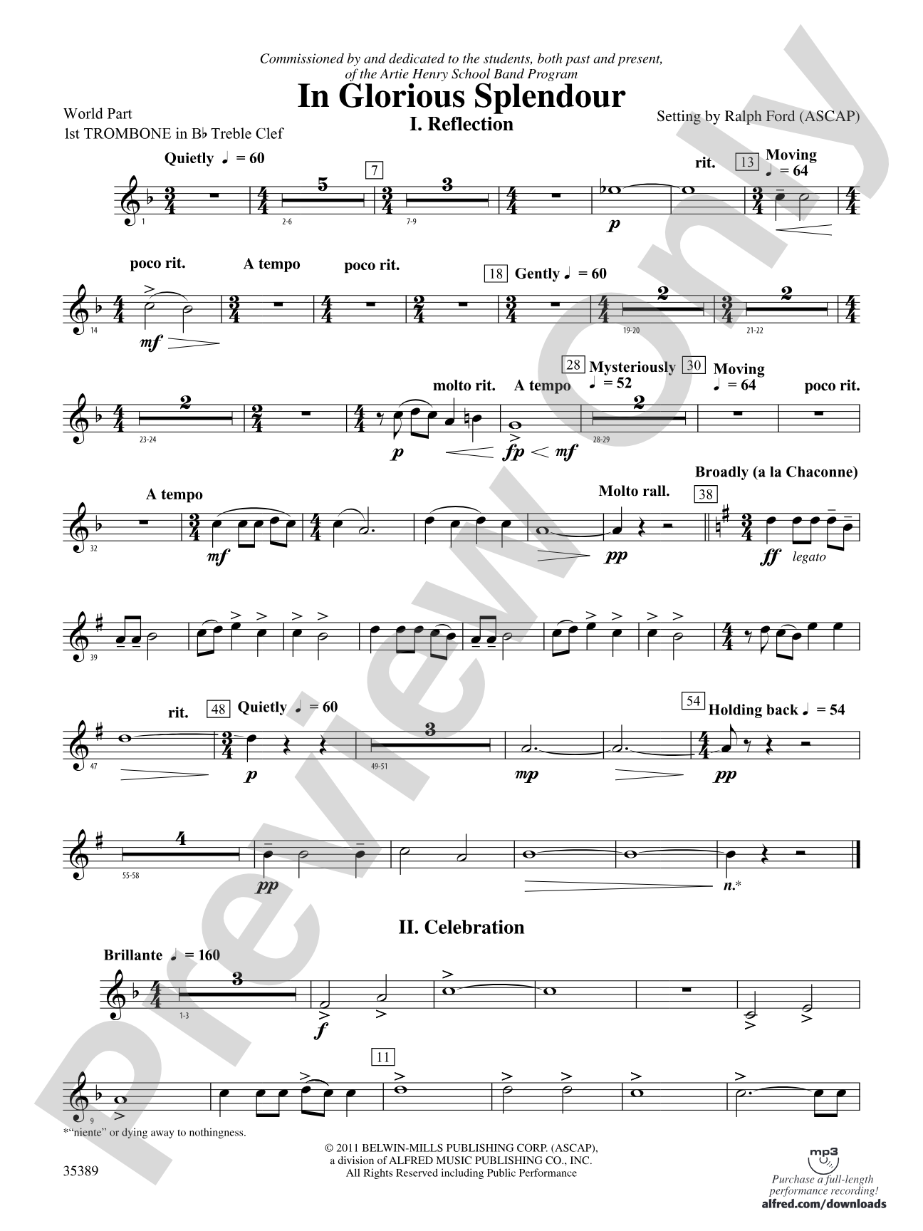 In Glorious Splendour: (wp) 1st B-flat Trombone T.C.