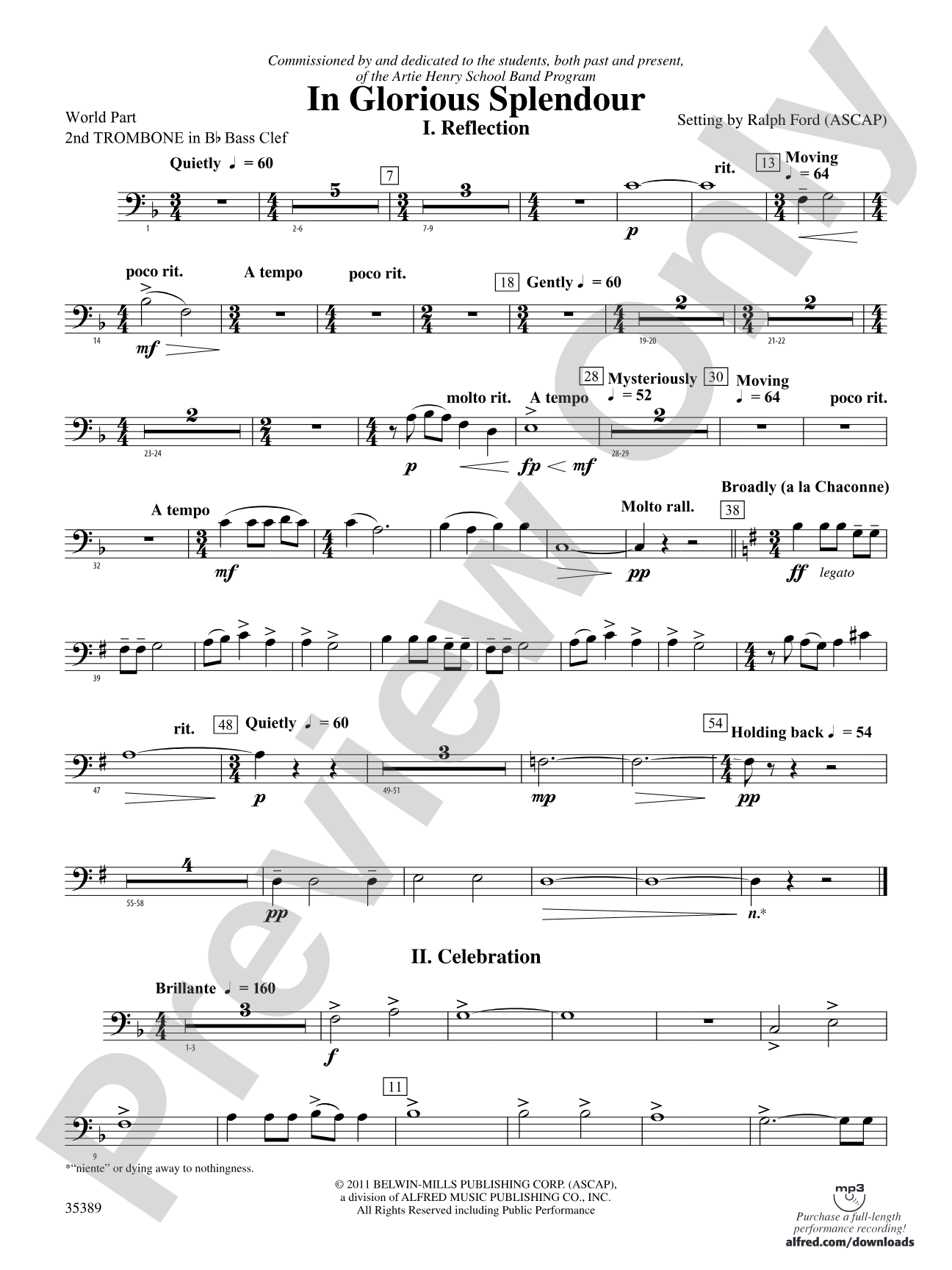 In Glorious Splendour: (wp) 2nd B-flat Trombone B.C.