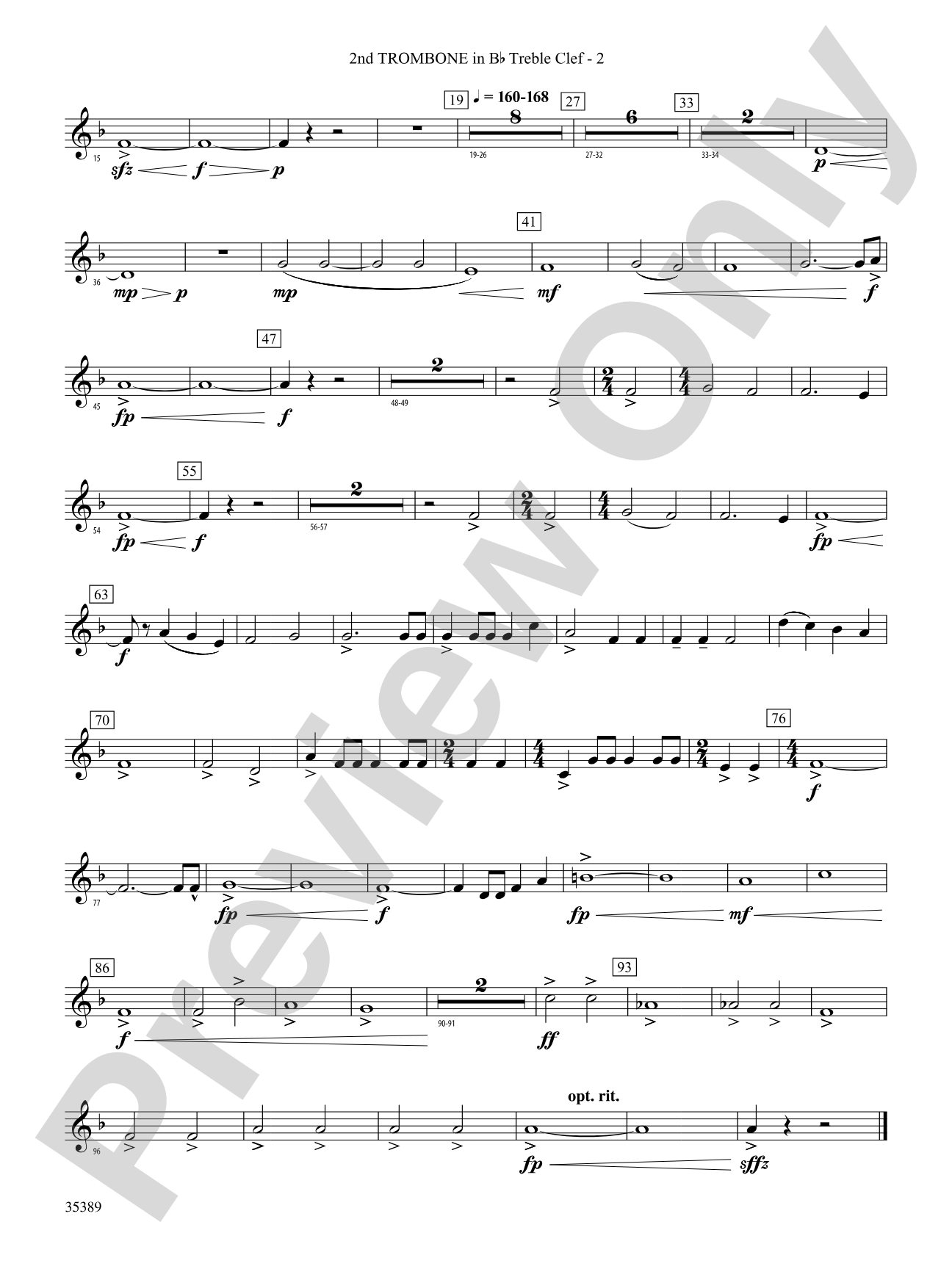 In Glorious Splendour: (wp) 2nd B-flat Trombone T.C.