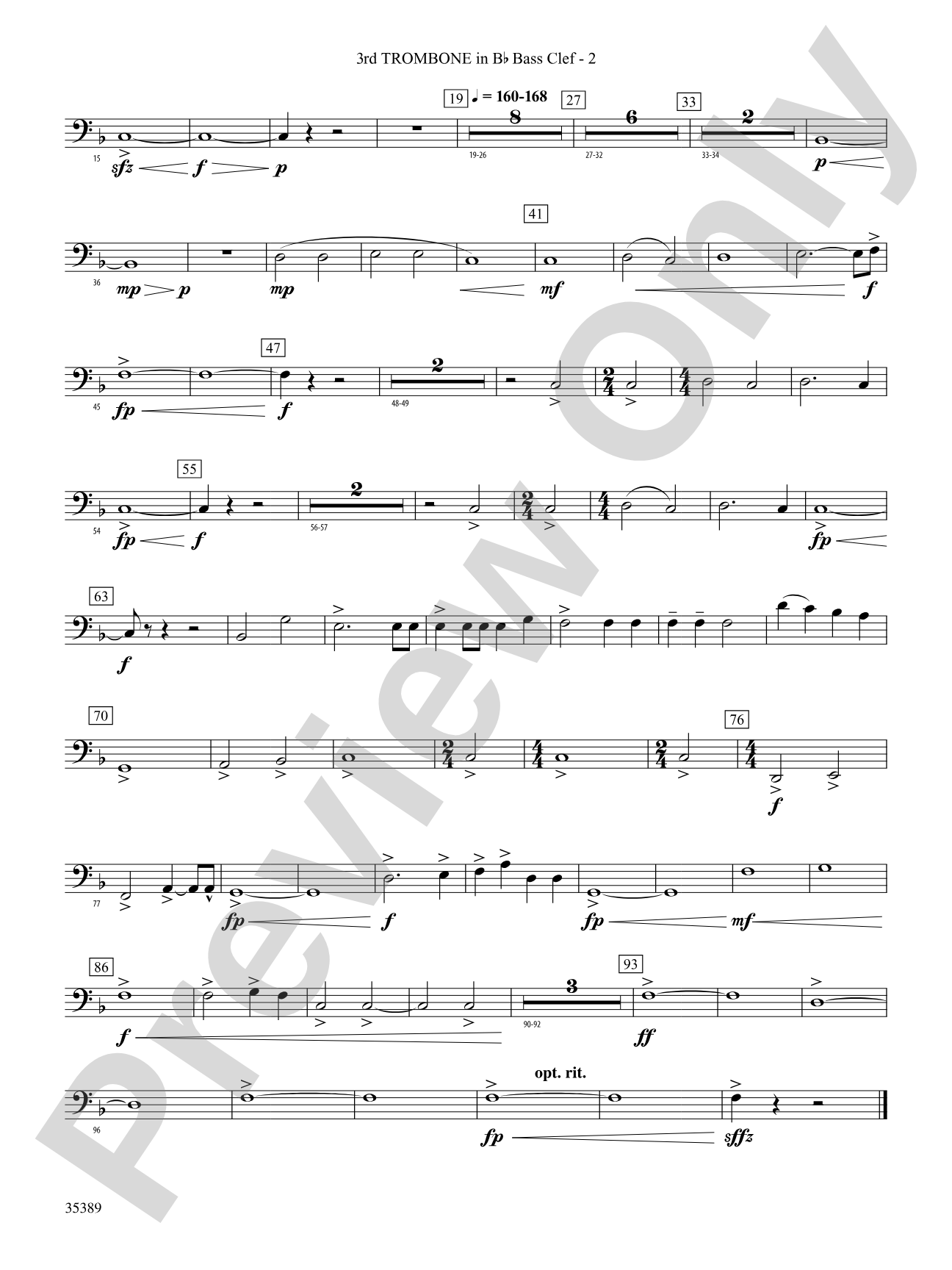 In Glorious Splendour: (wp) 3rd B-flat Trombone B.C.