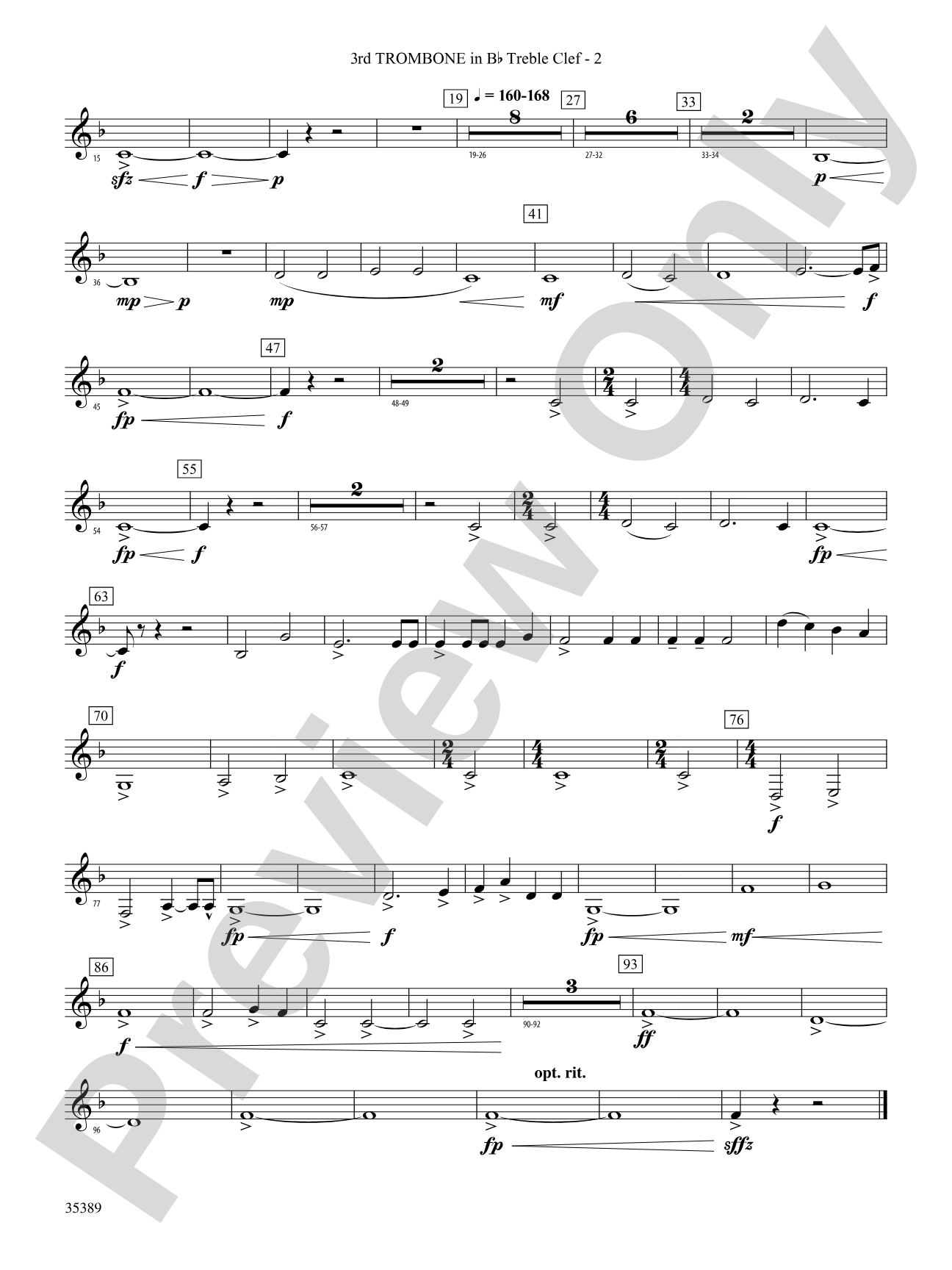 In Glorious Splendour: (wp) 3rd B-flat Trombone T.C.