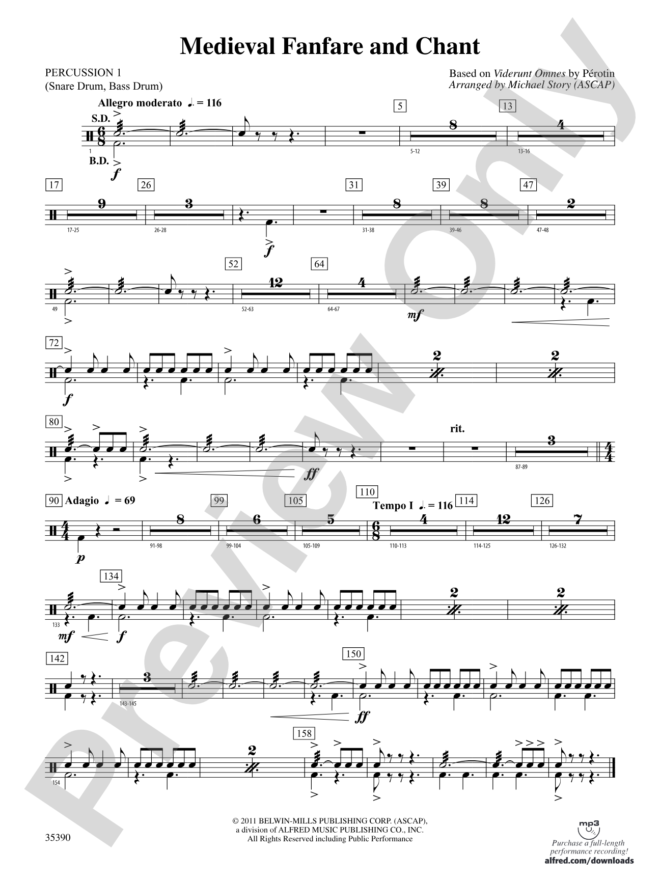 Medieval Fanfare and Chant: 1st Percussion