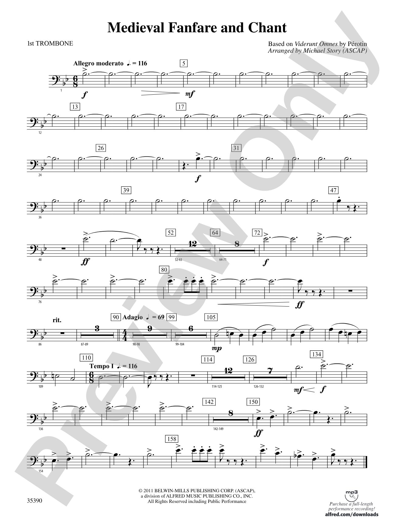 Medieval Fanfare and Chant: 1st Trombone