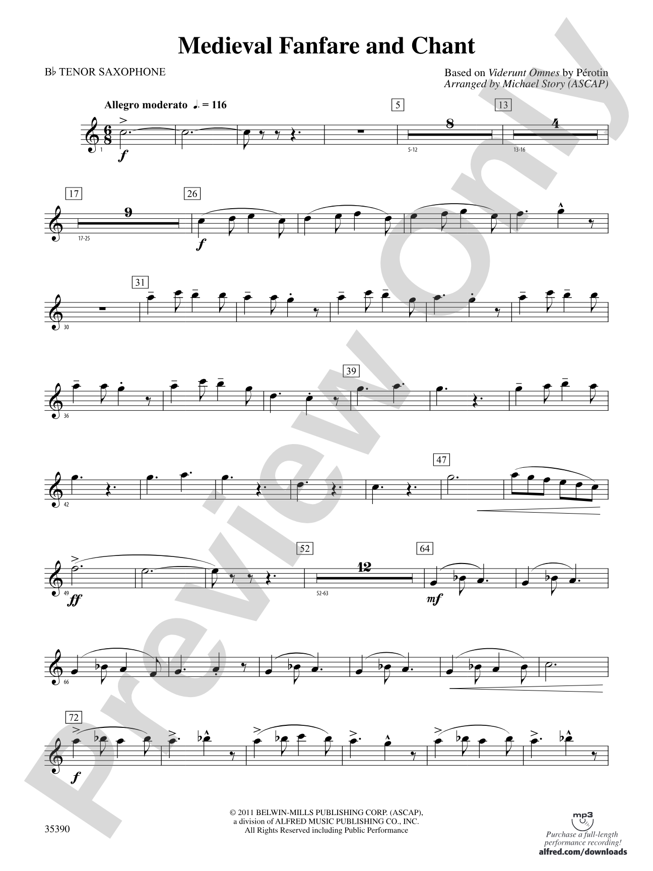 Medieval Fanfare and Chant: B-flat Tenor Saxophone