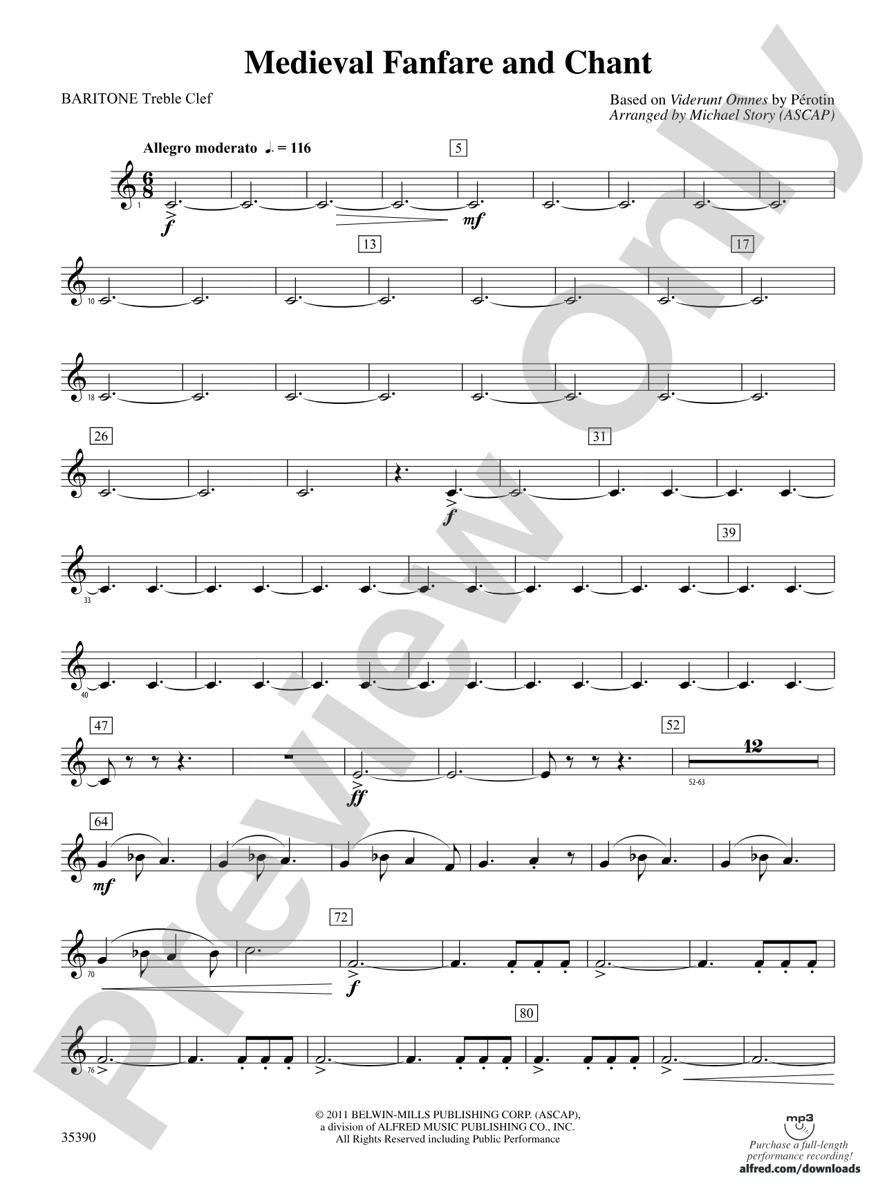 Medieval Fanfare and Chant: (wp) Baritone T.C.