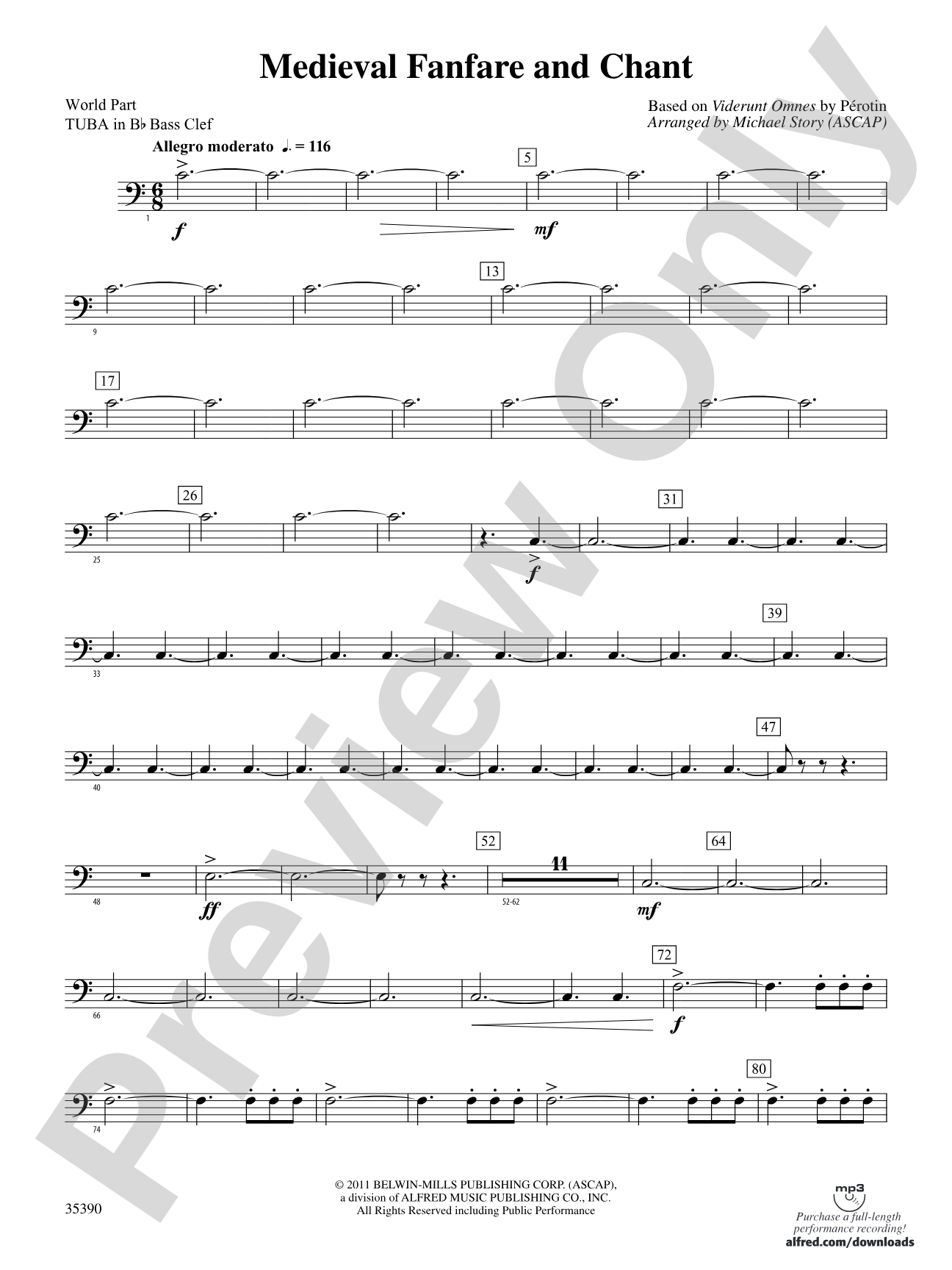 Medieval Fanfare and Chant: (wp) B-flat Tuba B.C.