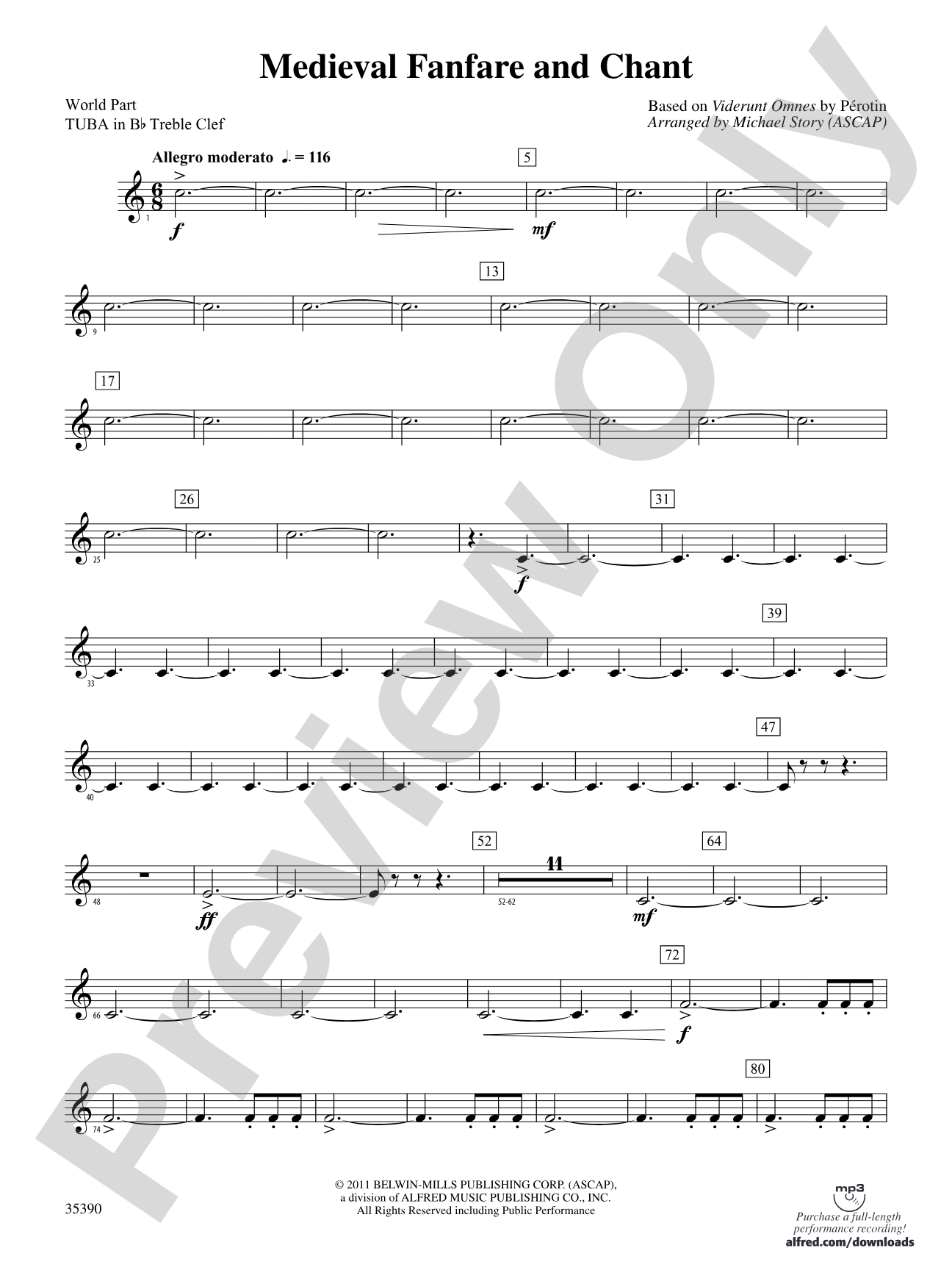 Medieval Fanfare and Chant: (wp) B-flat Tuba T.C.