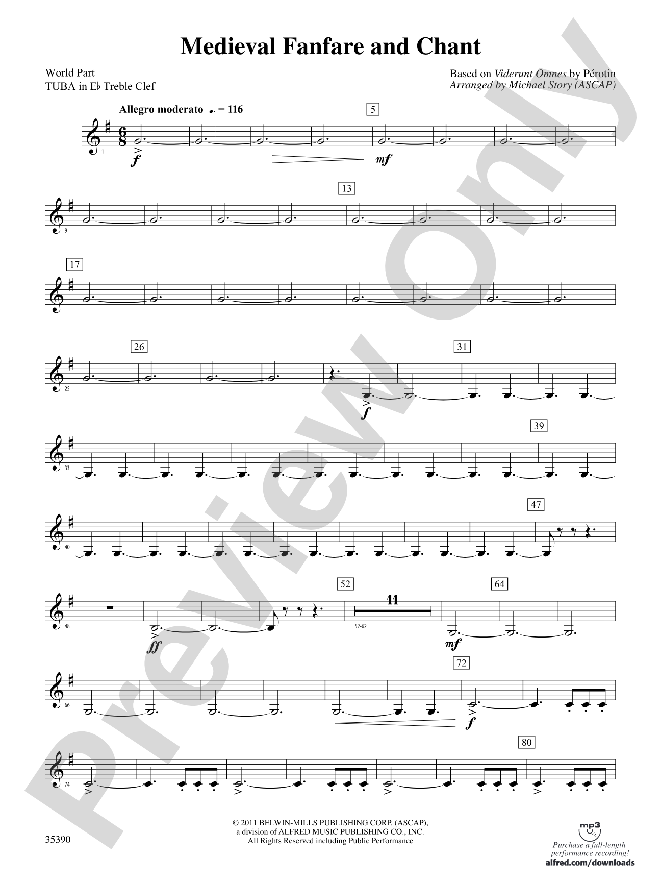 Medieval Fanfare and Chant: (wp) E-flat Tuba T.C.