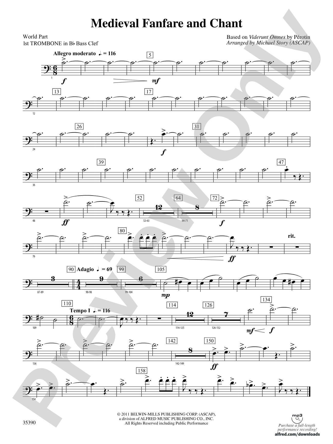 Medieval Fanfare and Chant: (wp) 1st B-flat Trombone B.C.