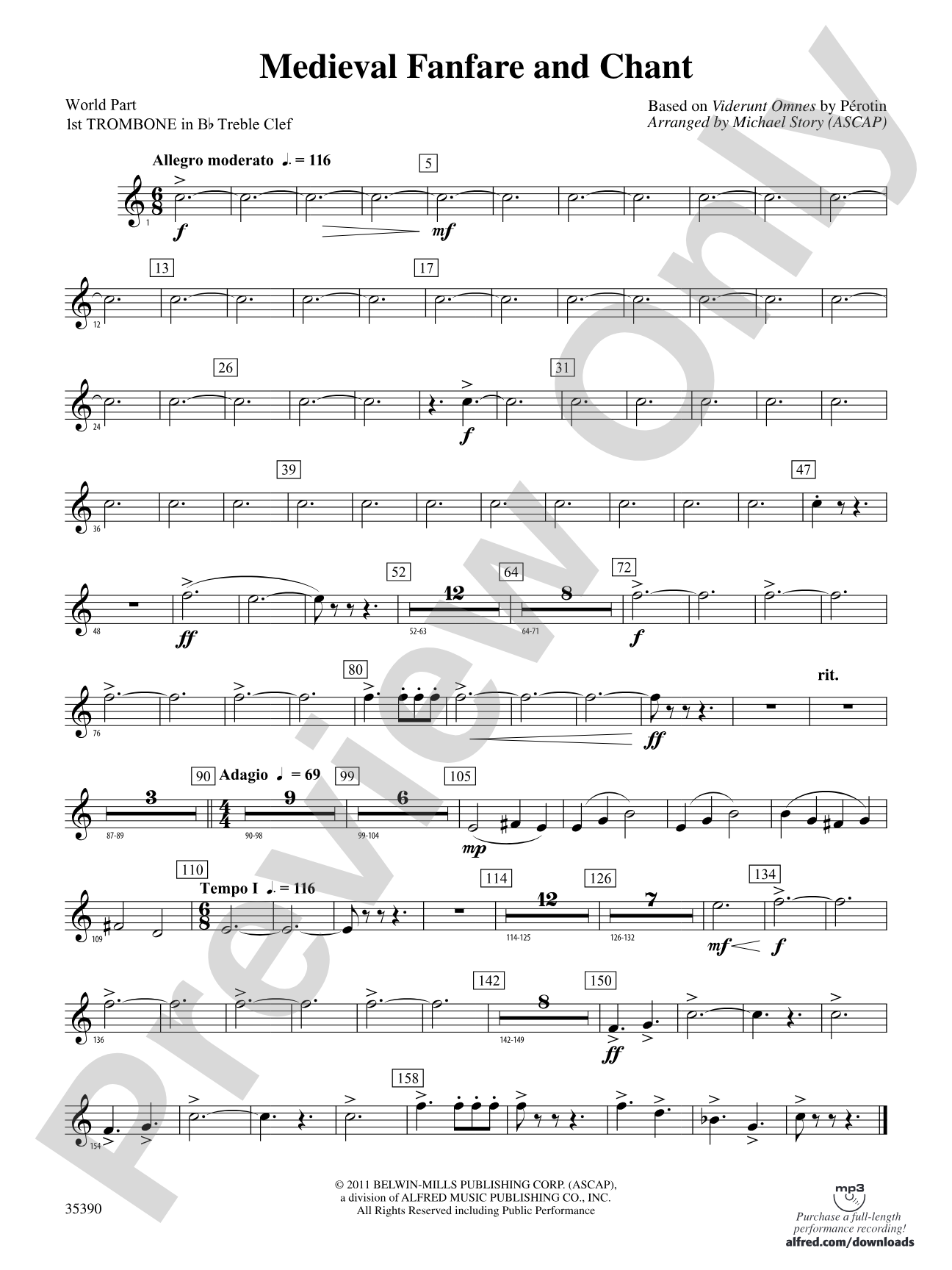 Medieval Fanfare and Chant: (wp) 1st B-flat Trombone T.C.