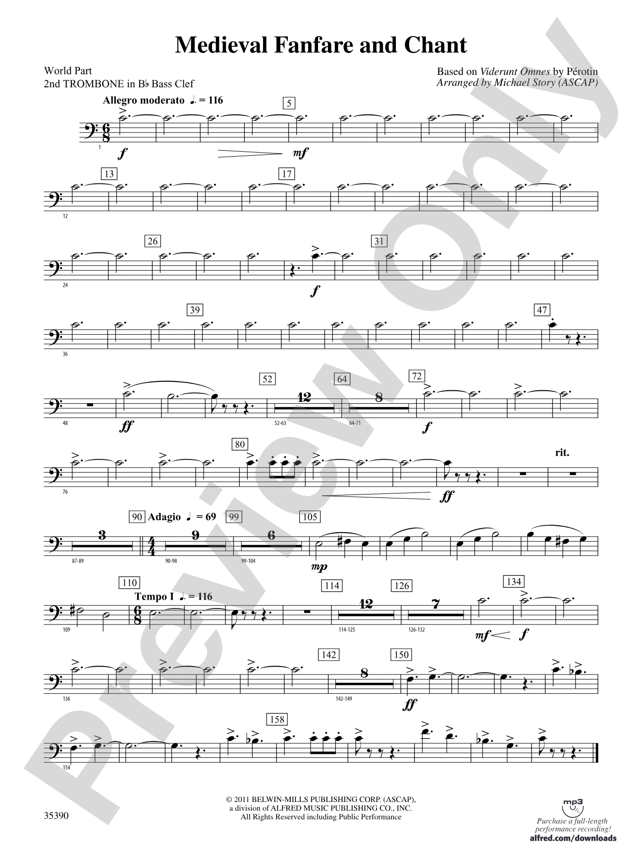 Medieval Fanfare and Chant: (wp) 2nd B-flat Trombone B.C.