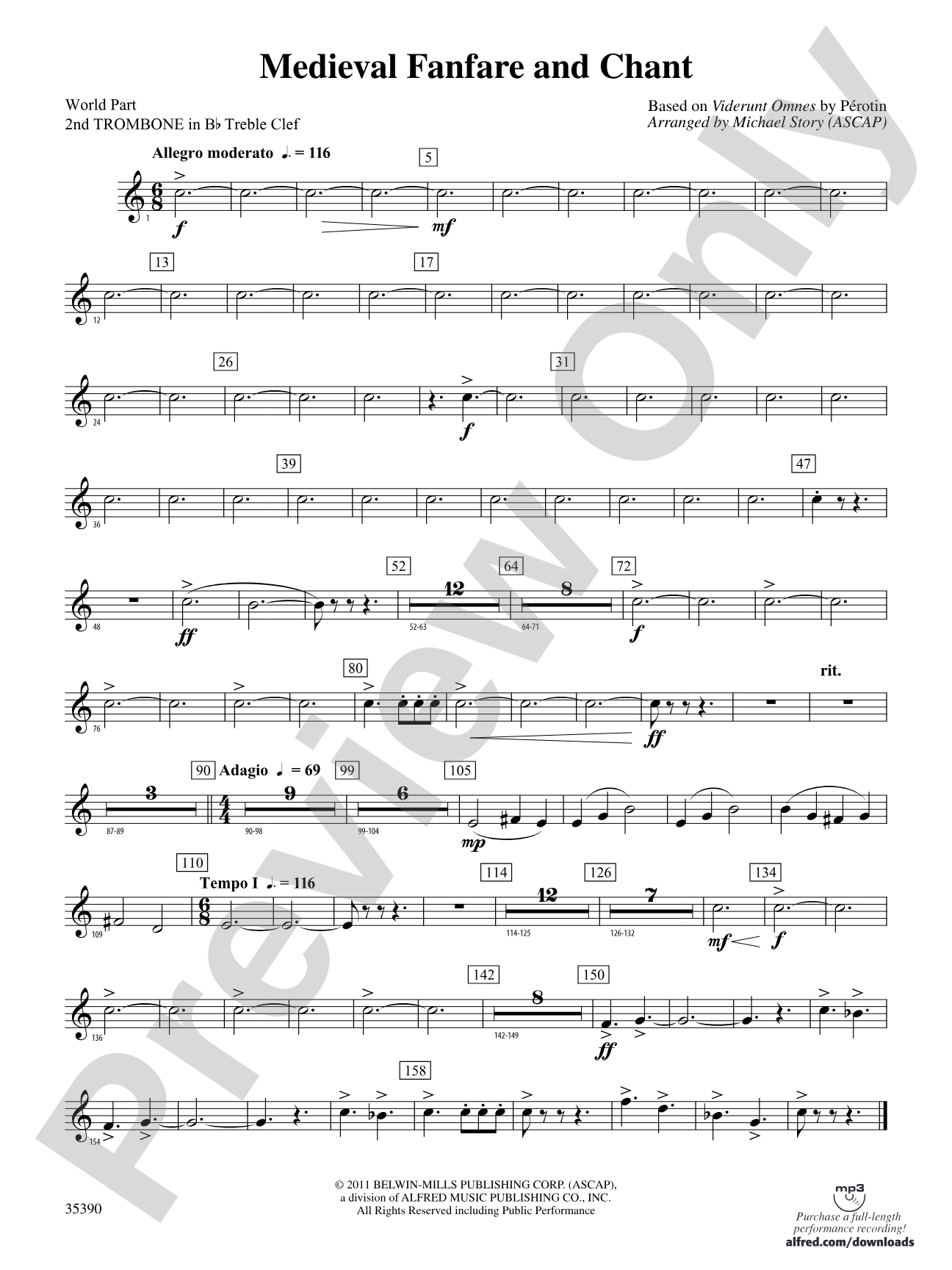 Medieval Fanfare and Chant: (wp) 2nd B-flat Trombone T.C.