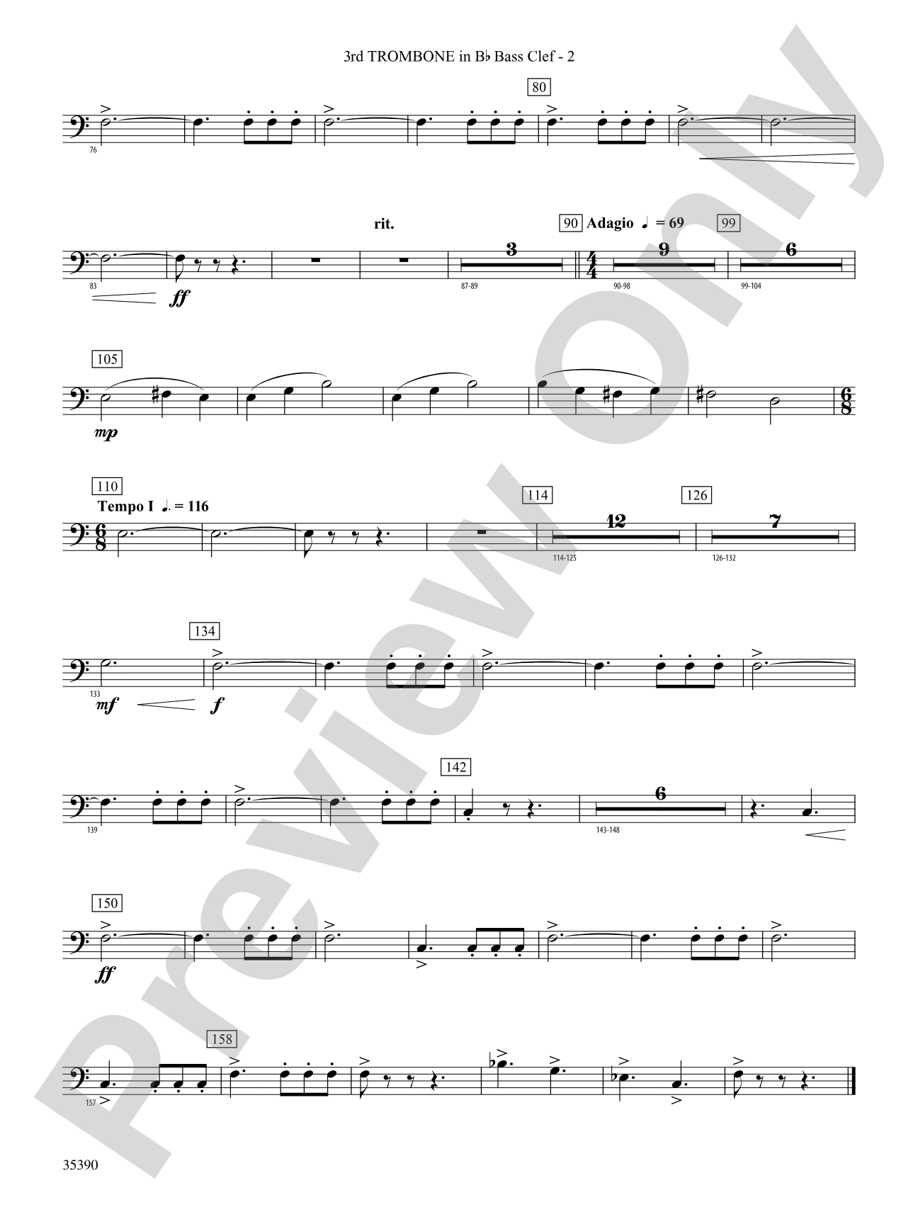 Medieval Fanfare and Chant: (wp) 3rd B-flat Trombone B.C.