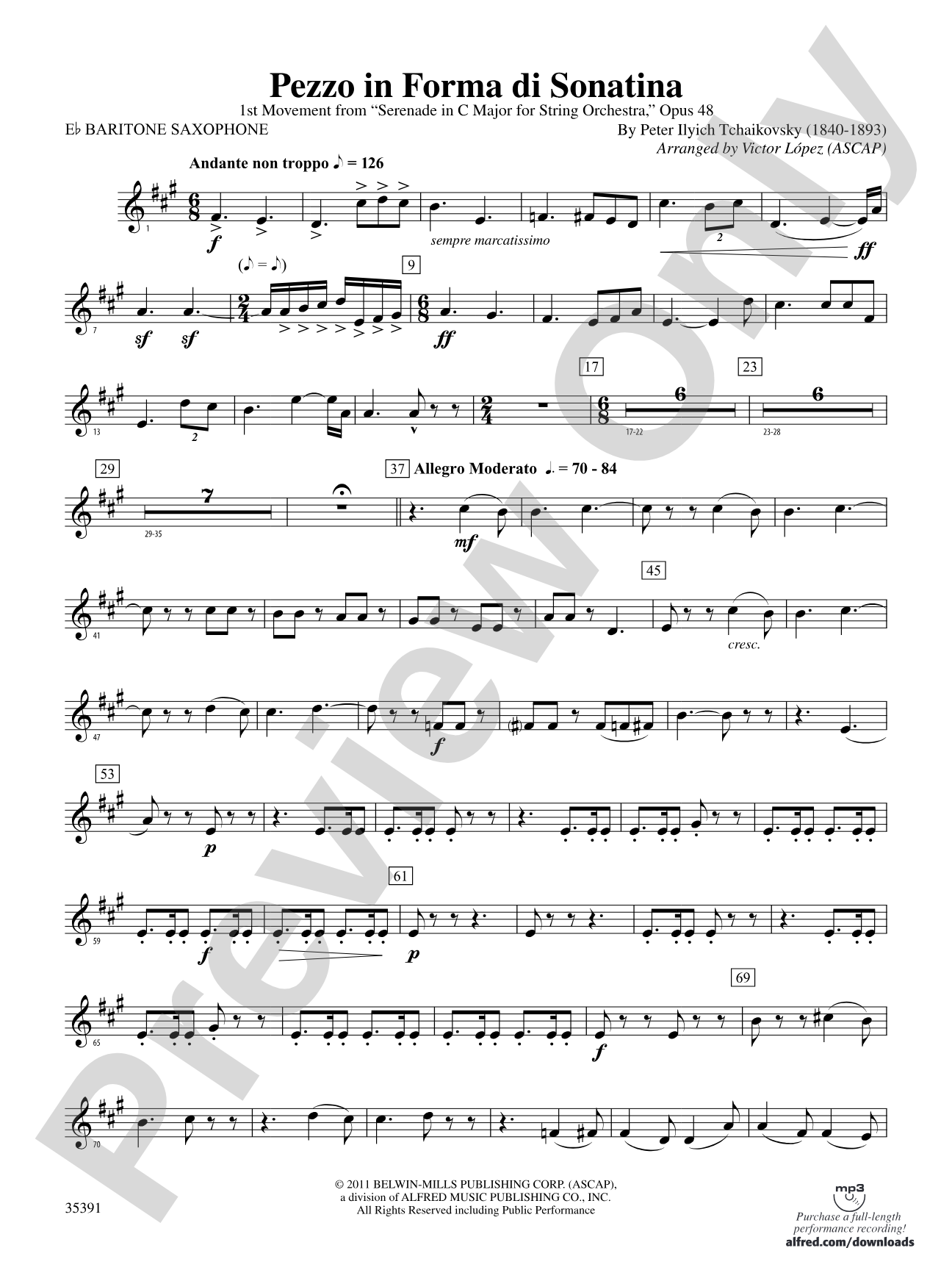 Pezzo in forma di Sonatina: E-flat Baritone Saxophone