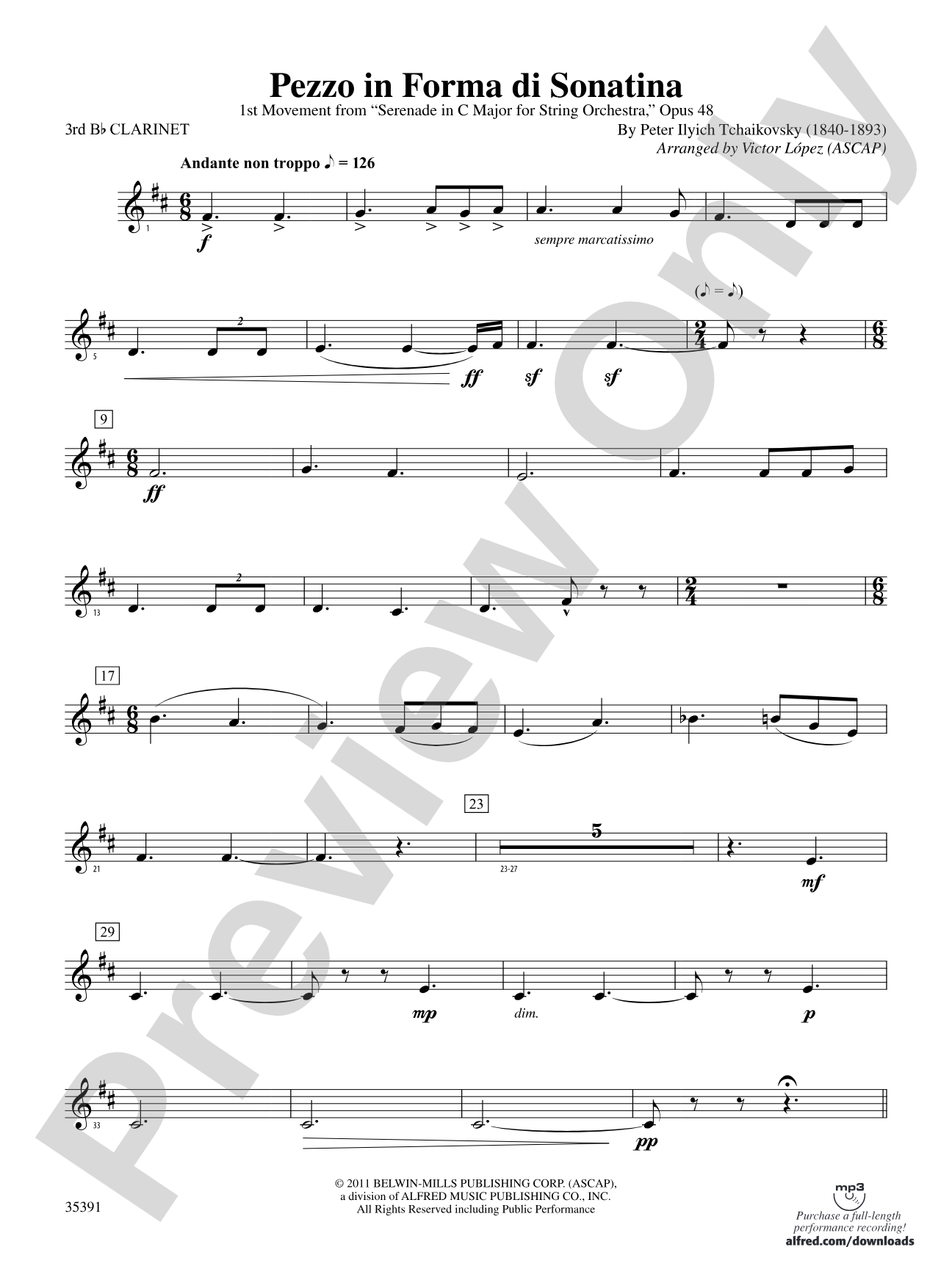 Pezzo in forma di Sonatina: 3rd B-flat Clarinet