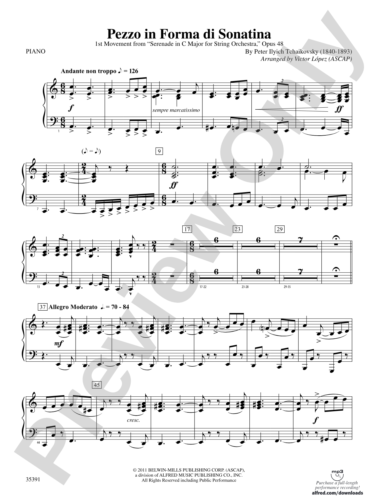 Pezzo in forma di Sonatina: Piano Accompaniment